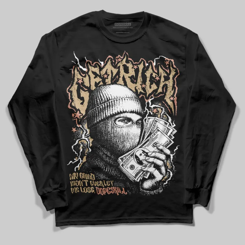 TAN Collection DopeSkill Long Sleeve T-Shirt New Get Rich Graphic sold by DopeSkill