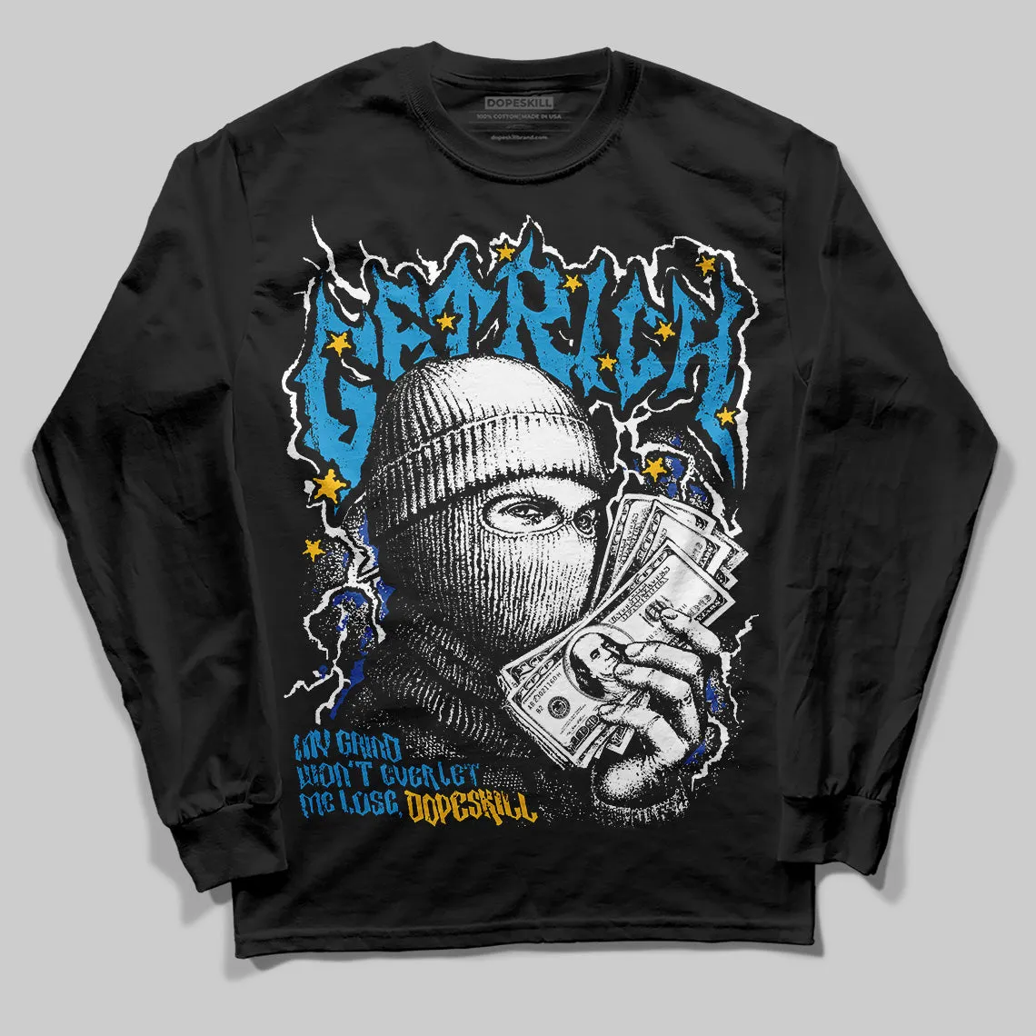 Royal Blue Collection DopeSkill Long Sleeve T-Shirt New Get Rich Graphic sold by DopeSkill product image thumbnail 2