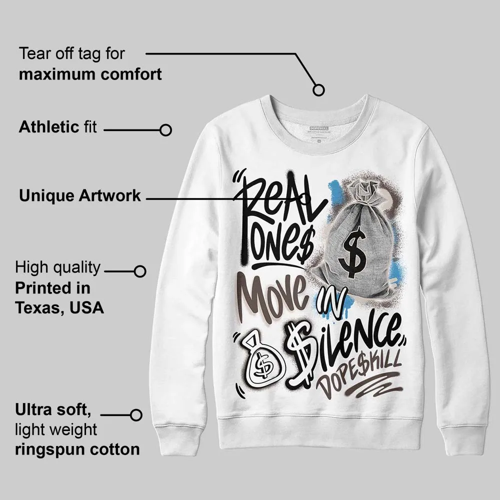 Samba OG White Black Clear Granite 1s DopeSkill Sweatshirt Real Ones Move In Silence Graphic sold by DopeSkill product image thumbnail 3