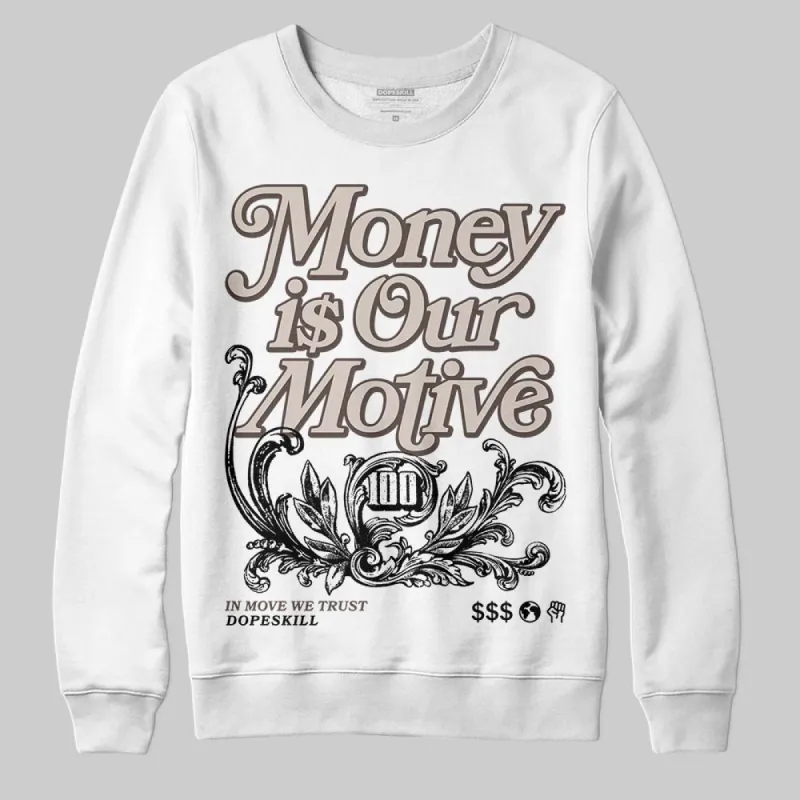 Samba OG White Black Clear Granite 1s DopeSkill Sweatshirt Money Is Our Motive Typo Graphic sold by DopeSkill