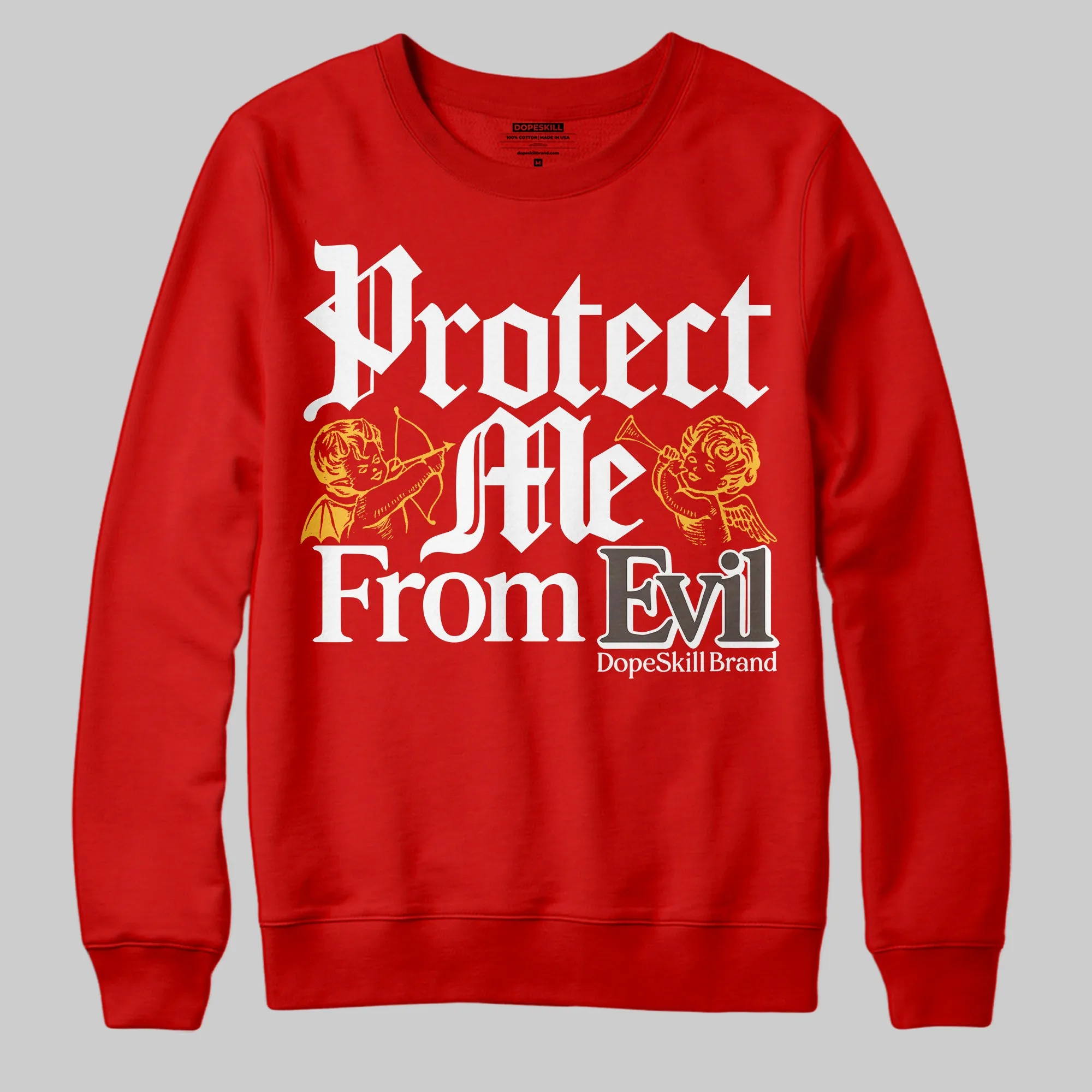 Samba OG White Better Scarlet DopeSkill Sweatshirt Protect Me From Evil Graphic sold by DopeSkill product image thumbnail 3