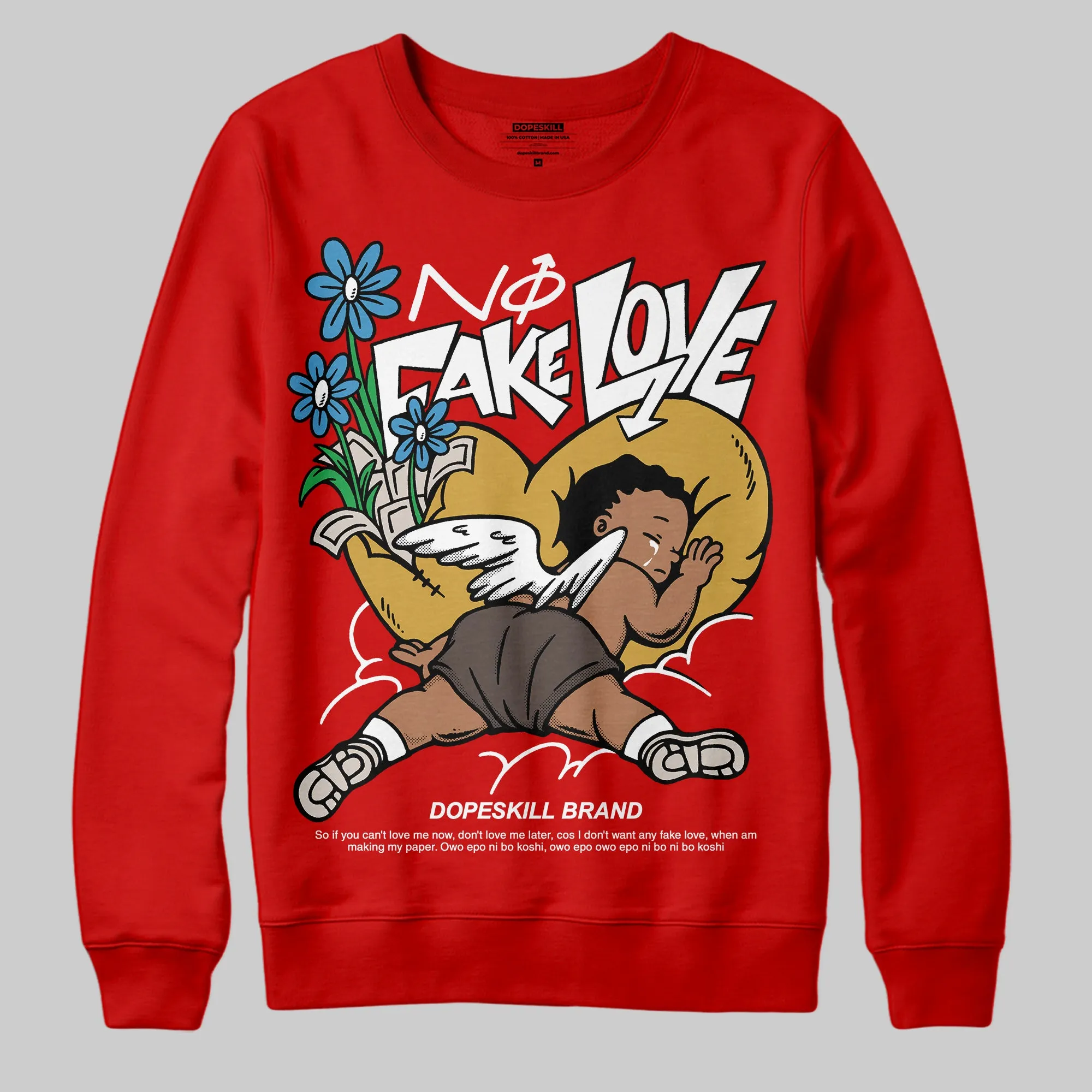 Samba OG White Better Scarlet DopeSkill Sweatshirt No Fake Love Graphic sold by DopeSkill product image thumbnail 3