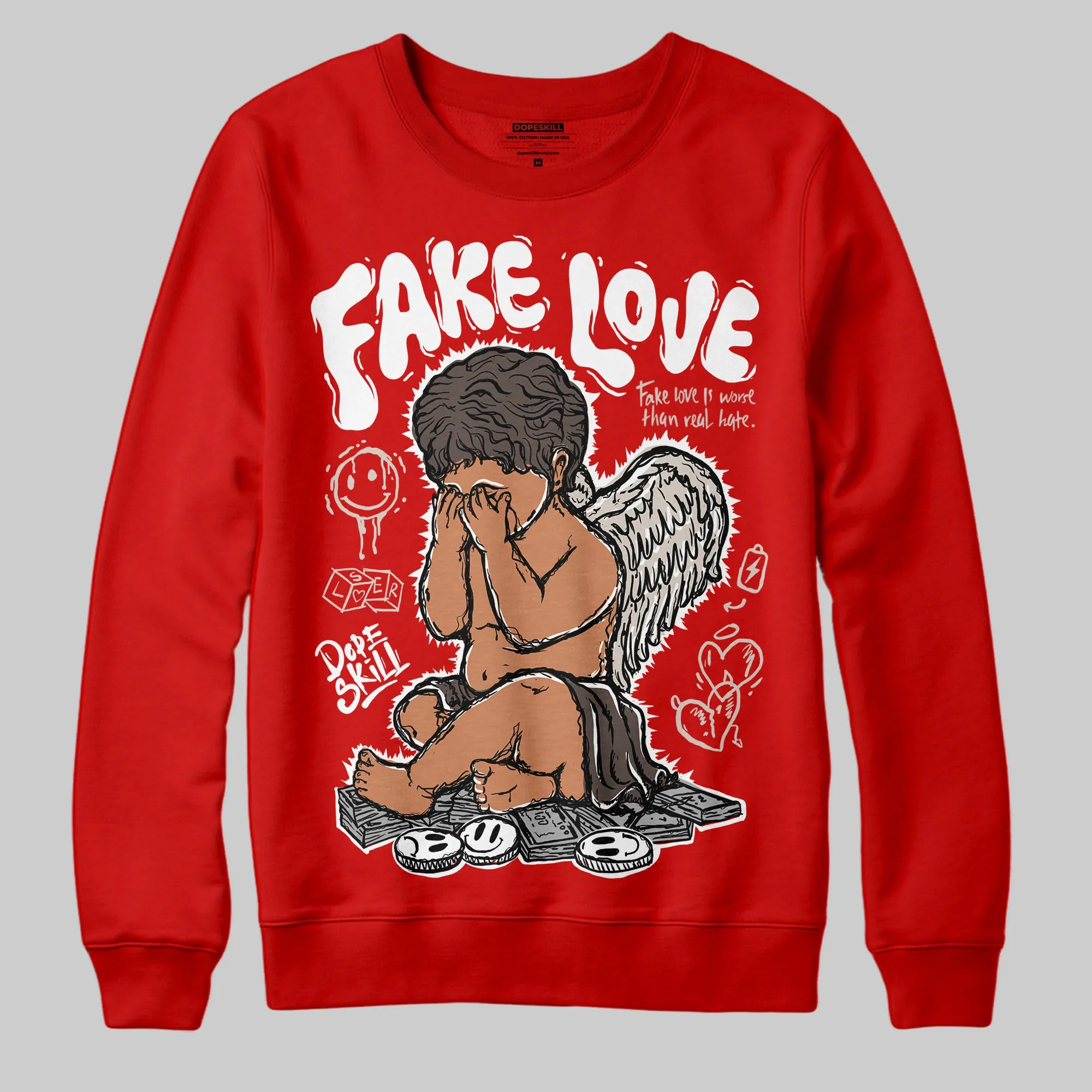 Samba OG White Better Scarlet DopeSkill Sweatshirt False Love Graphic sold by DopeSkill product image thumbnail 3