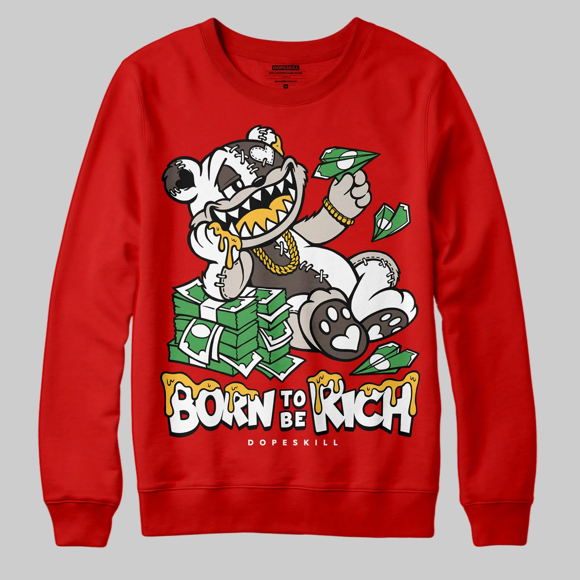 Samba OG White Better Scarlet DopeSkill Sweatshirt Born To Be Rich Graphic sold by DopeSkill product image thumbnail 3