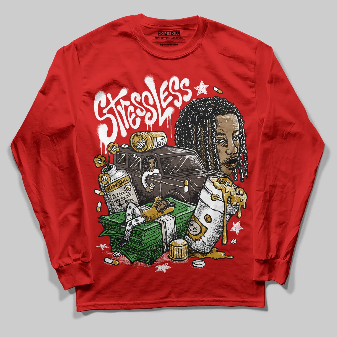 Samba OG White Better Scarlet DopeSkill Long Sleeve T-Shirt Stressless Graphic sold by DopeSkill product image thumbnail 3