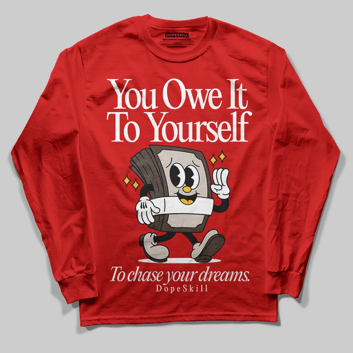 Samba OG White Better Scarlet DopeSkill Long Sleeve T-Shirt Owe It To Yourself Graphic sold by DopeSkill product image thumbnail 3