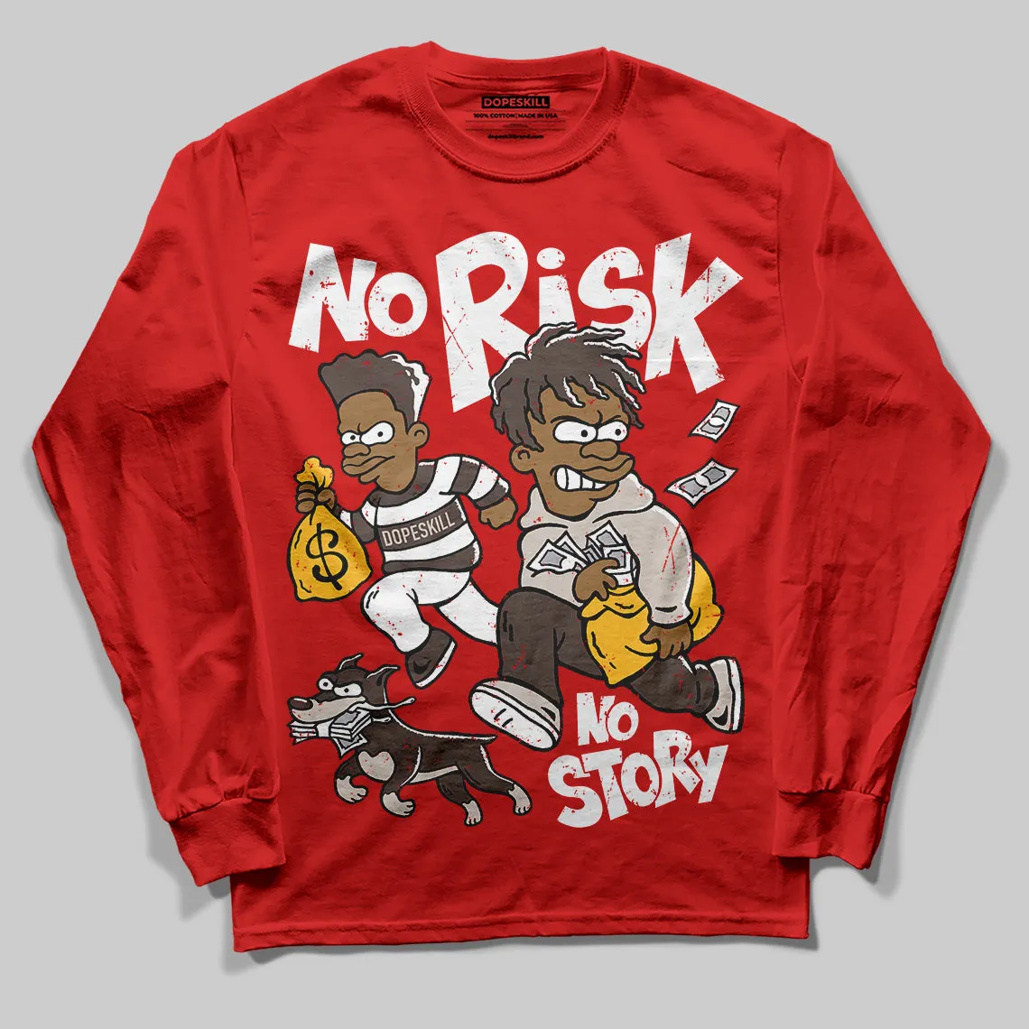 Samba OG White Better Scarlet DopeSkill Long Sleeve T-Shirt No Risk No Story Graphic sold by DopeSkill product image thumbnail 3