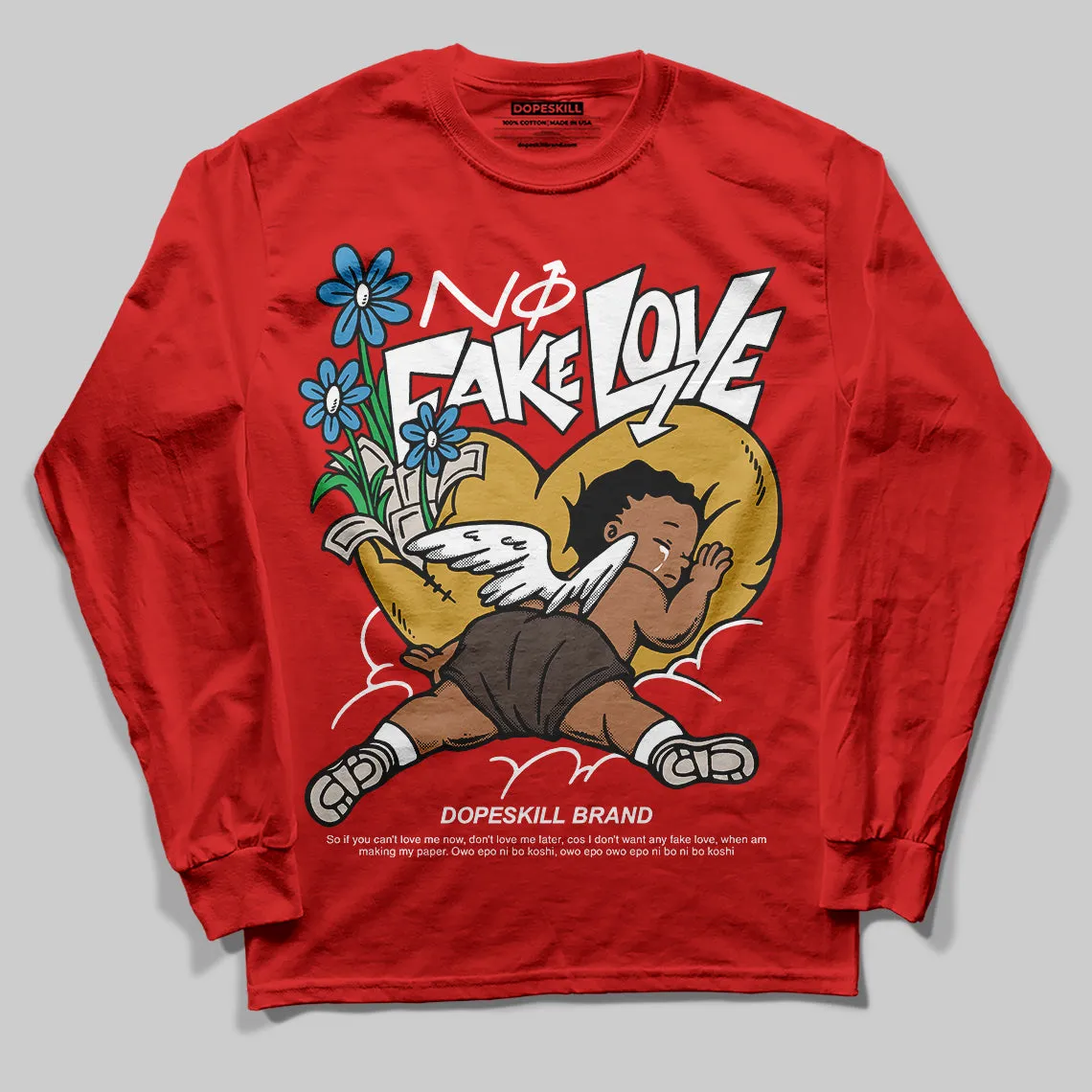 Samba OG White Better Scarlet DopeSkill Long Sleeve T-Shirt No Fake Love Graphic sold by DopeSkill product image thumbnail 3