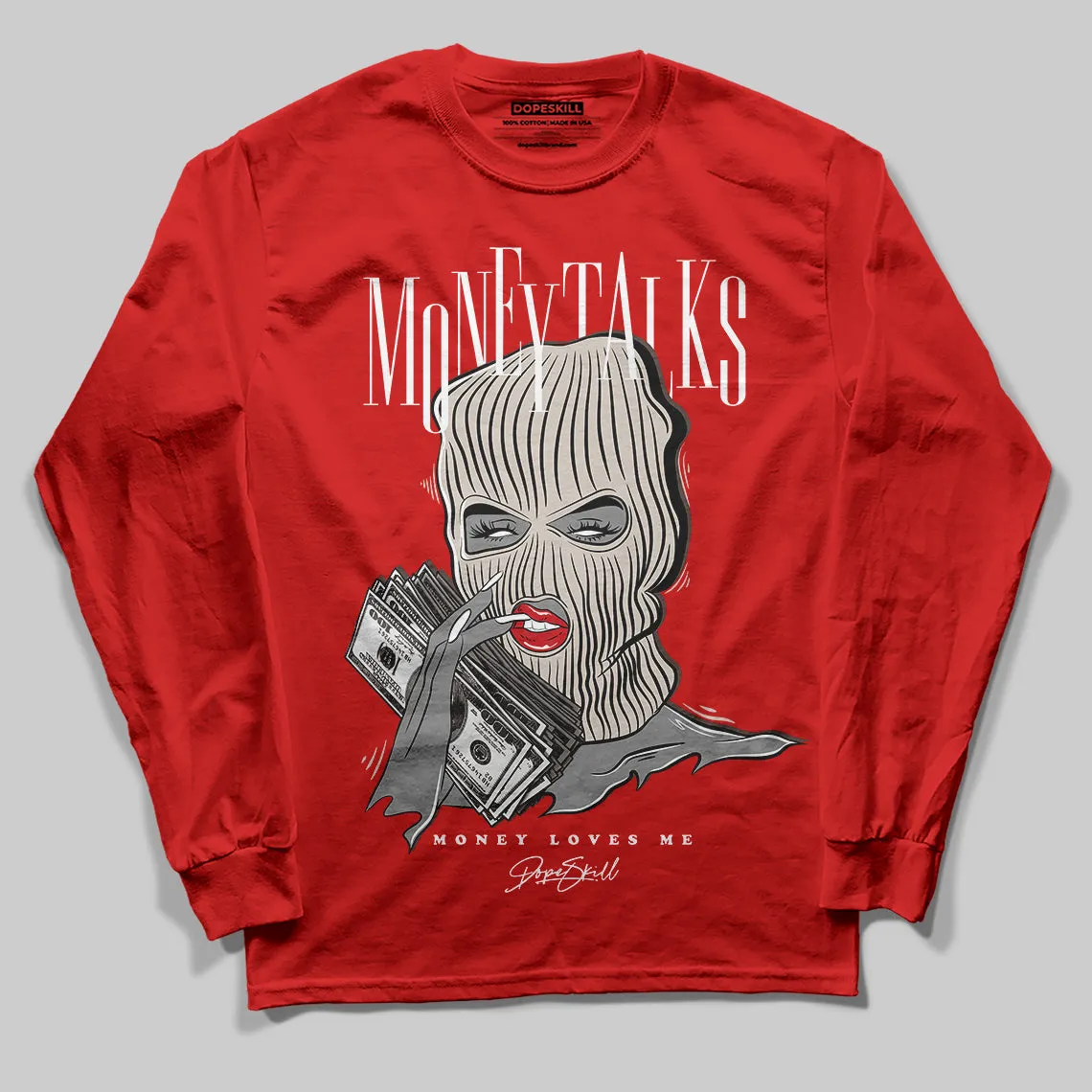 Samba OG White Better Scarlet DopeSkill Long Sleeve T-Shirt Money Talks Graphic sold by DopeSkill product image thumbnail 3