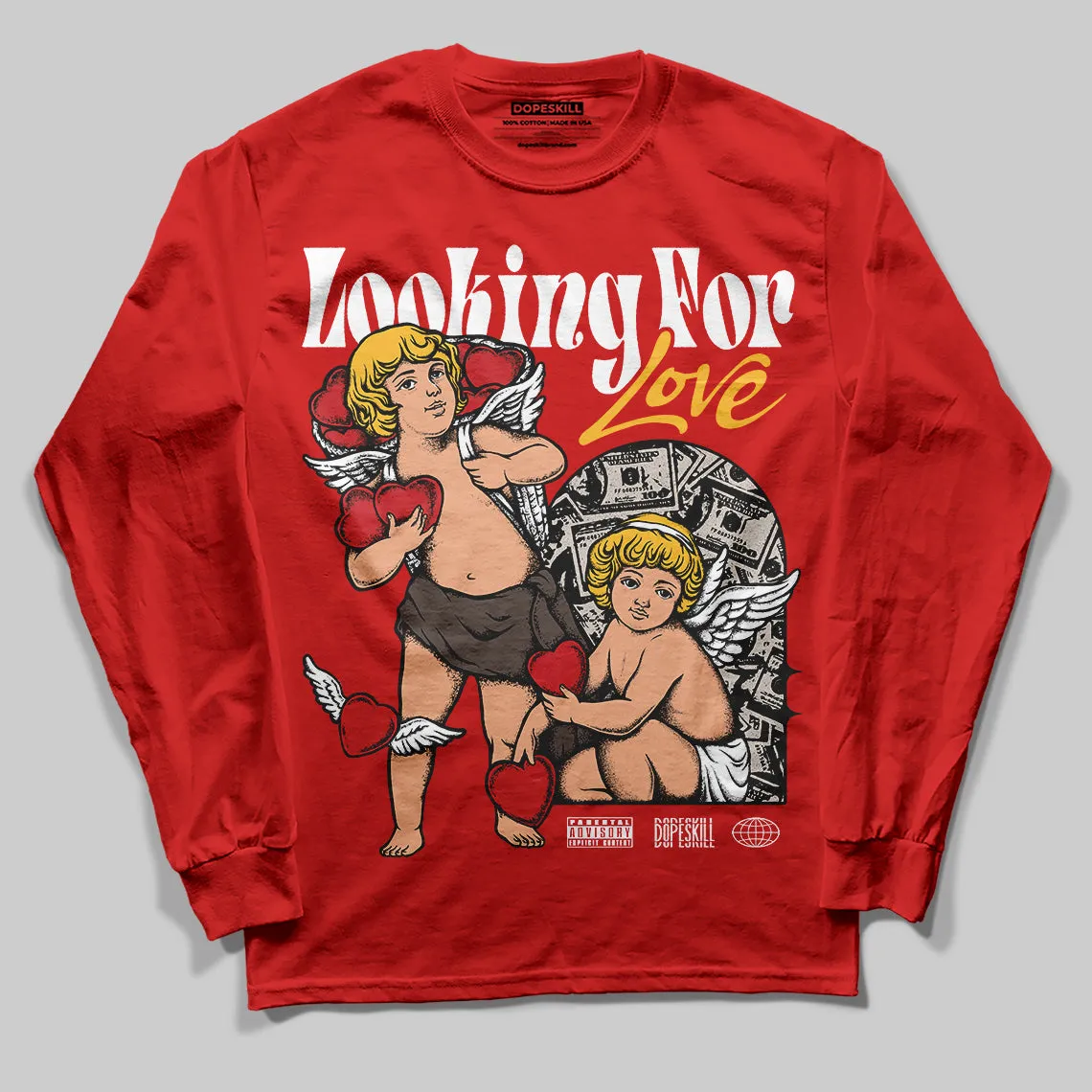 Samba OG White Better Scarlet DopeSkill Long Sleeve T-Shirt Looking For Love Graphic sold by DopeSkill product image thumbnail 3