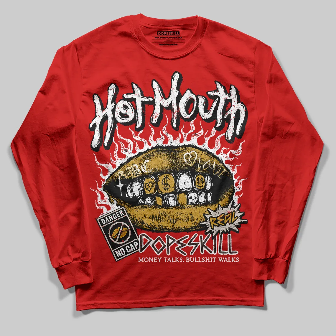 Samba OG White Better Scarlet DopeSkill Long Sleeve T-Shirt Hot Mouth Graphic sold by DopeSkill product image thumbnail 3