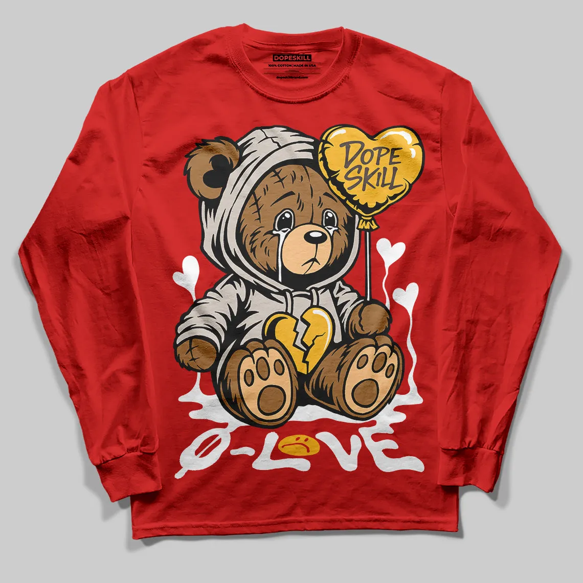 Samba OG White Better Scarlet DopeSkill Long Sleeve T-Shirt Broken Bear Graphic sold by DopeSkill product image thumbnail 3