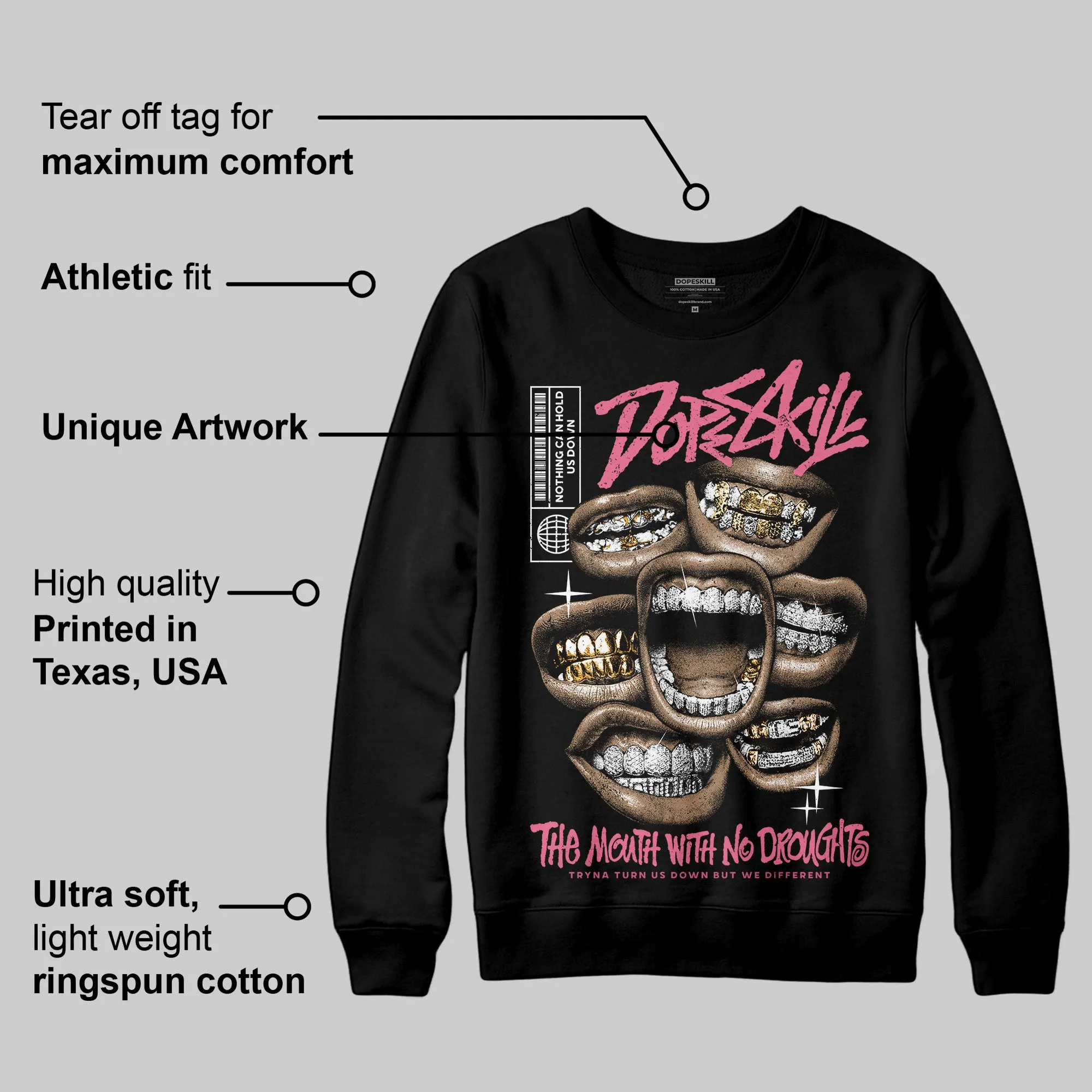 S - Serendipity Pro-X1 W DopeSkill Sweatshirt The Mouth With No Droughts Graphic sold by DopeSkill product image thumbnail 3