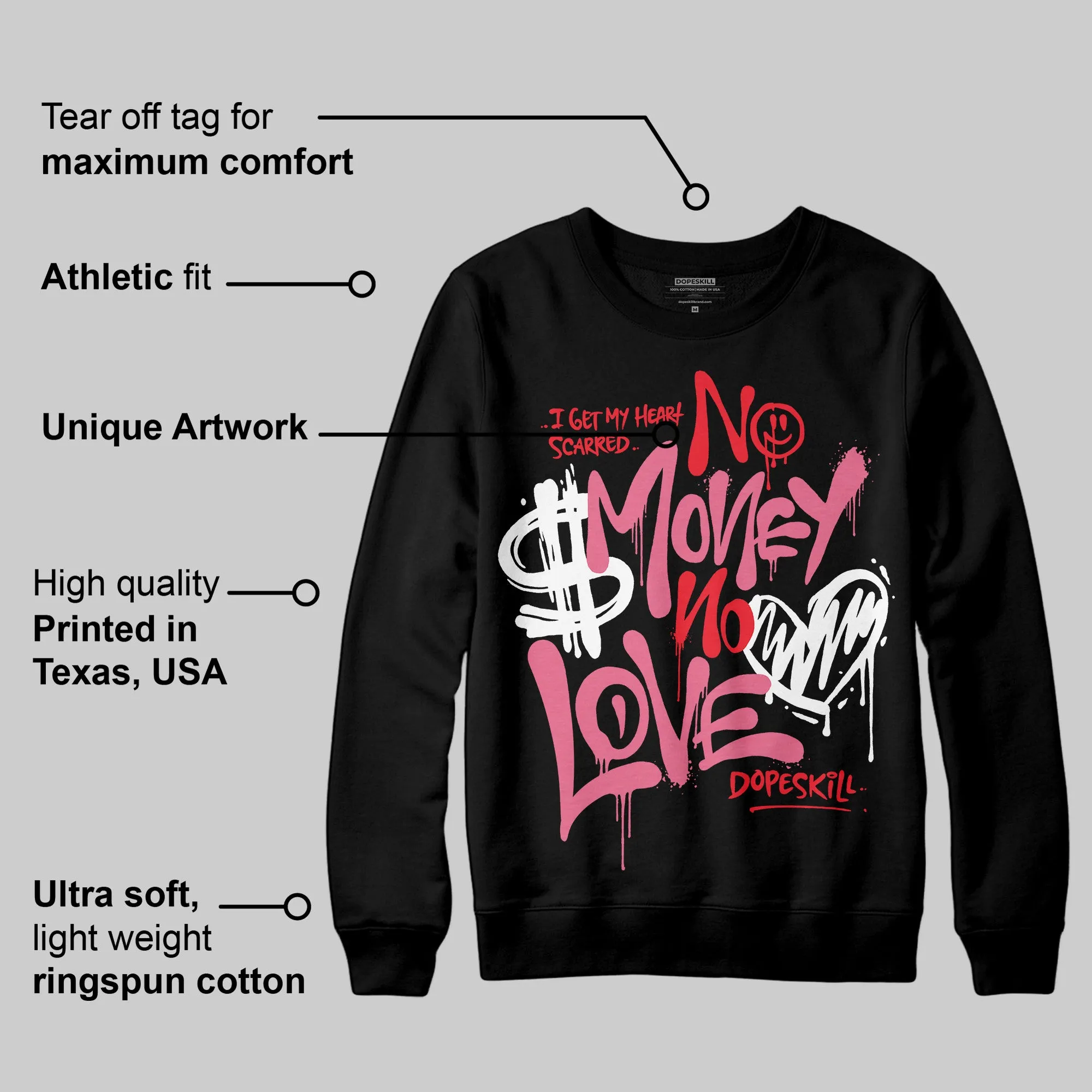 S - Serendipity Pro-X1 W DopeSkill Sweatshirt No Money No Love Typo Graphic sold by DopeSkill product image thumbnail 3