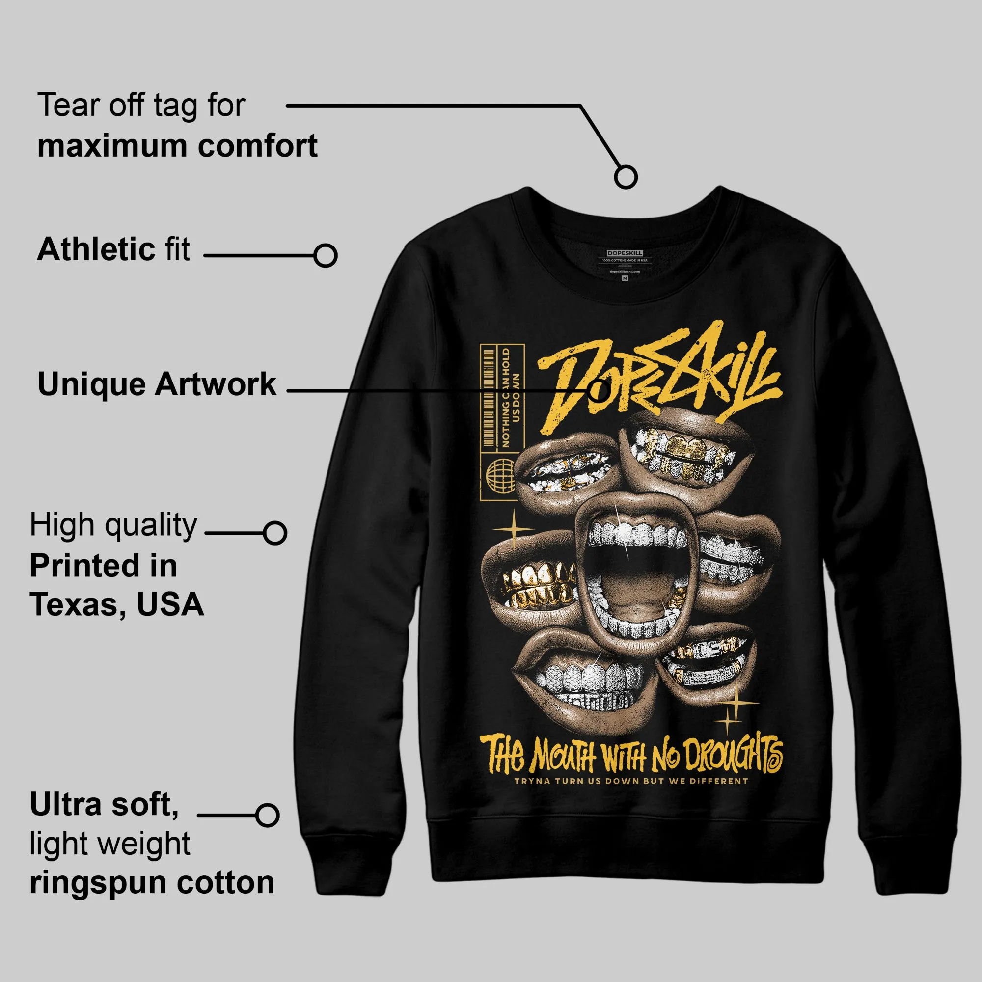 Phantom 12s DopeSkill Sweatshirt The Mouth With No Droughts Graphic sold by DopeSkill product image thumbnail 3