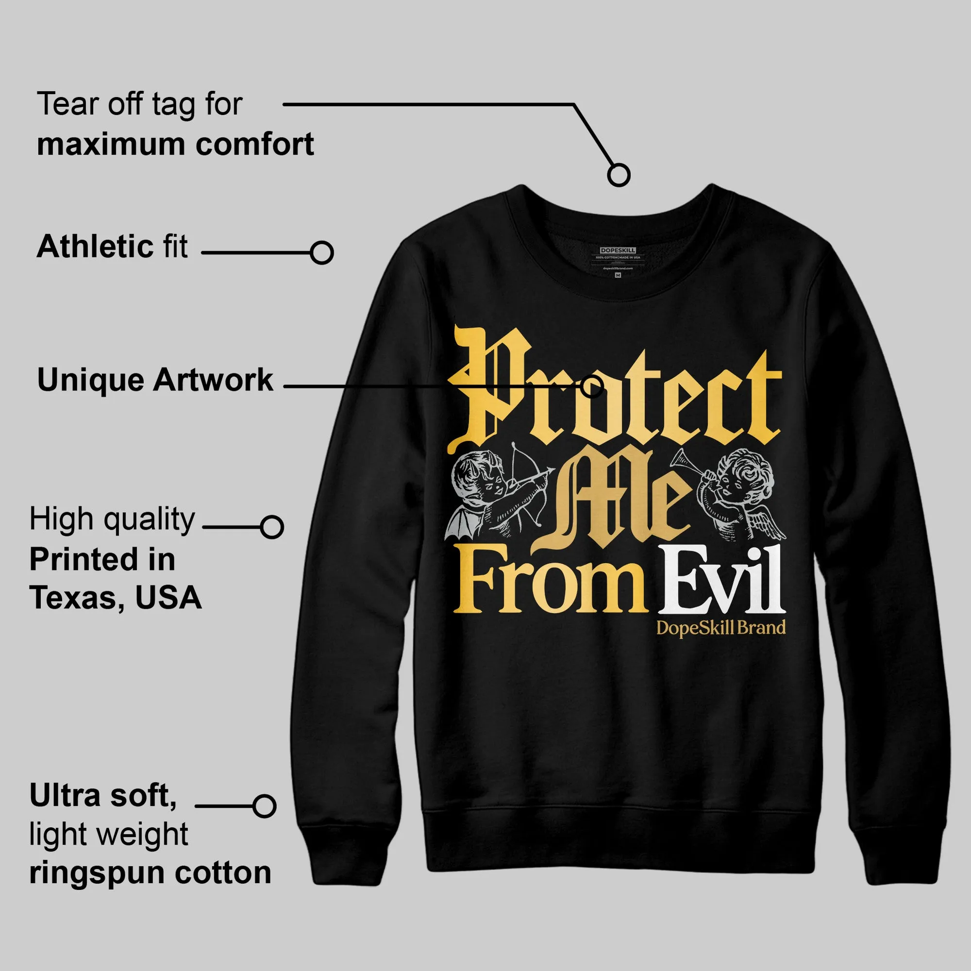 Phantom 12s DopeSkill Sweatshirt Protect Me From Evil Graphic sold by DopeSkill product image thumbnail 3