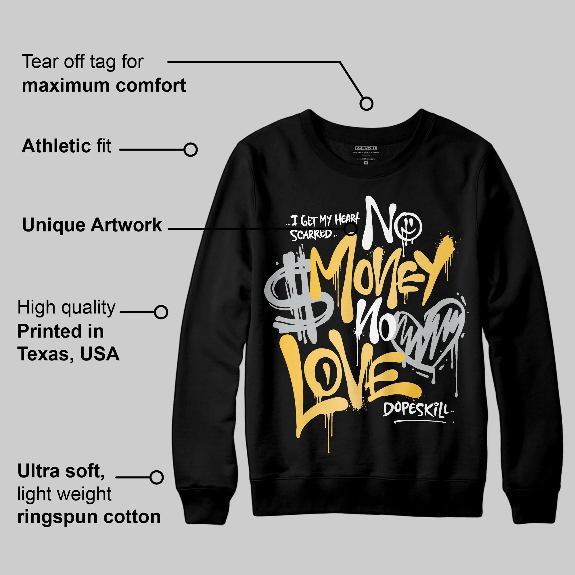 Phantom 12s DopeSkill Sweatshirt No Money No Love Typo Graphic sold by DopeSkill product image thumbnail 3
