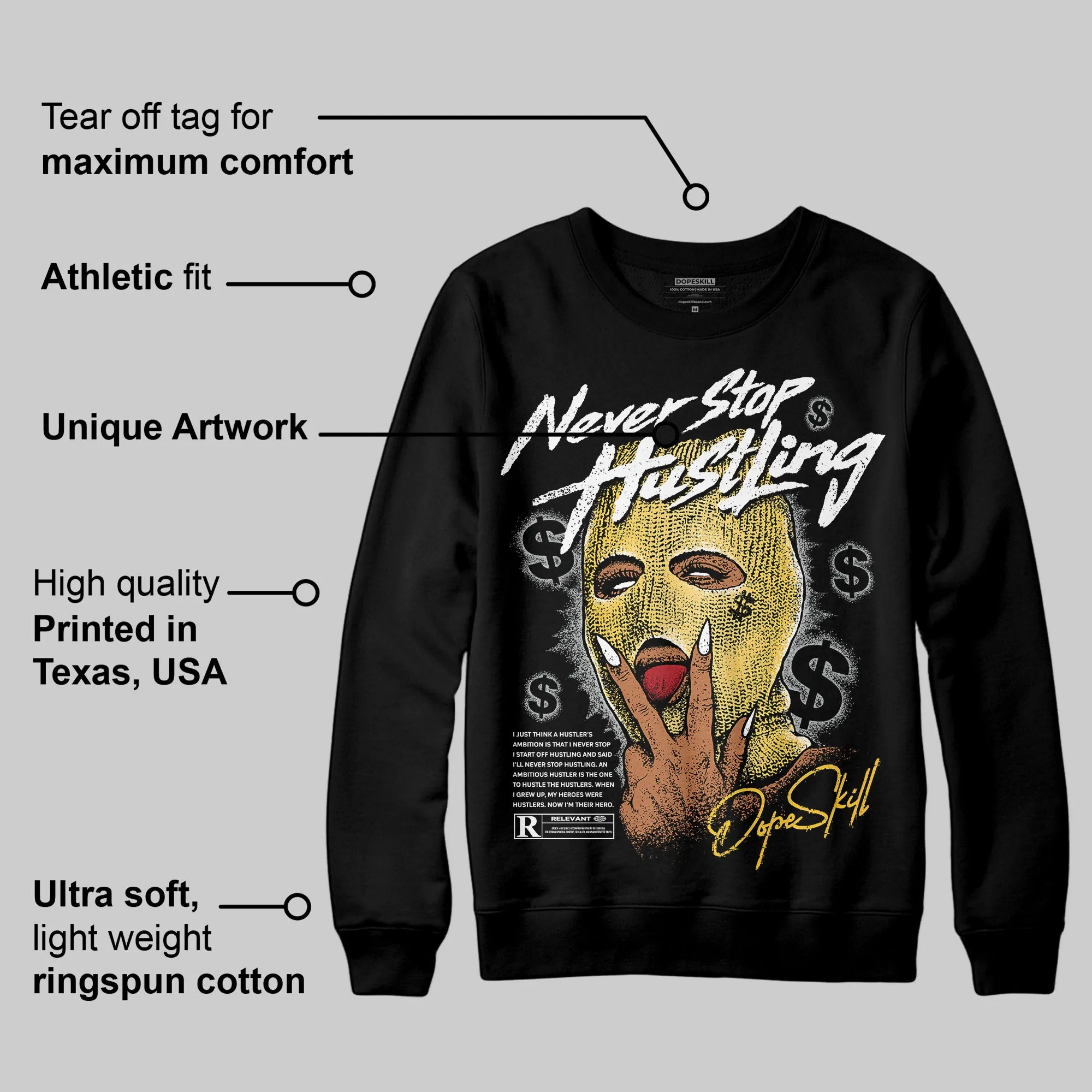Phantom 12s DopeSkill Sweatshirt Never Stop Hustling Graphic sold by DopeSkill product image thumbnail 3