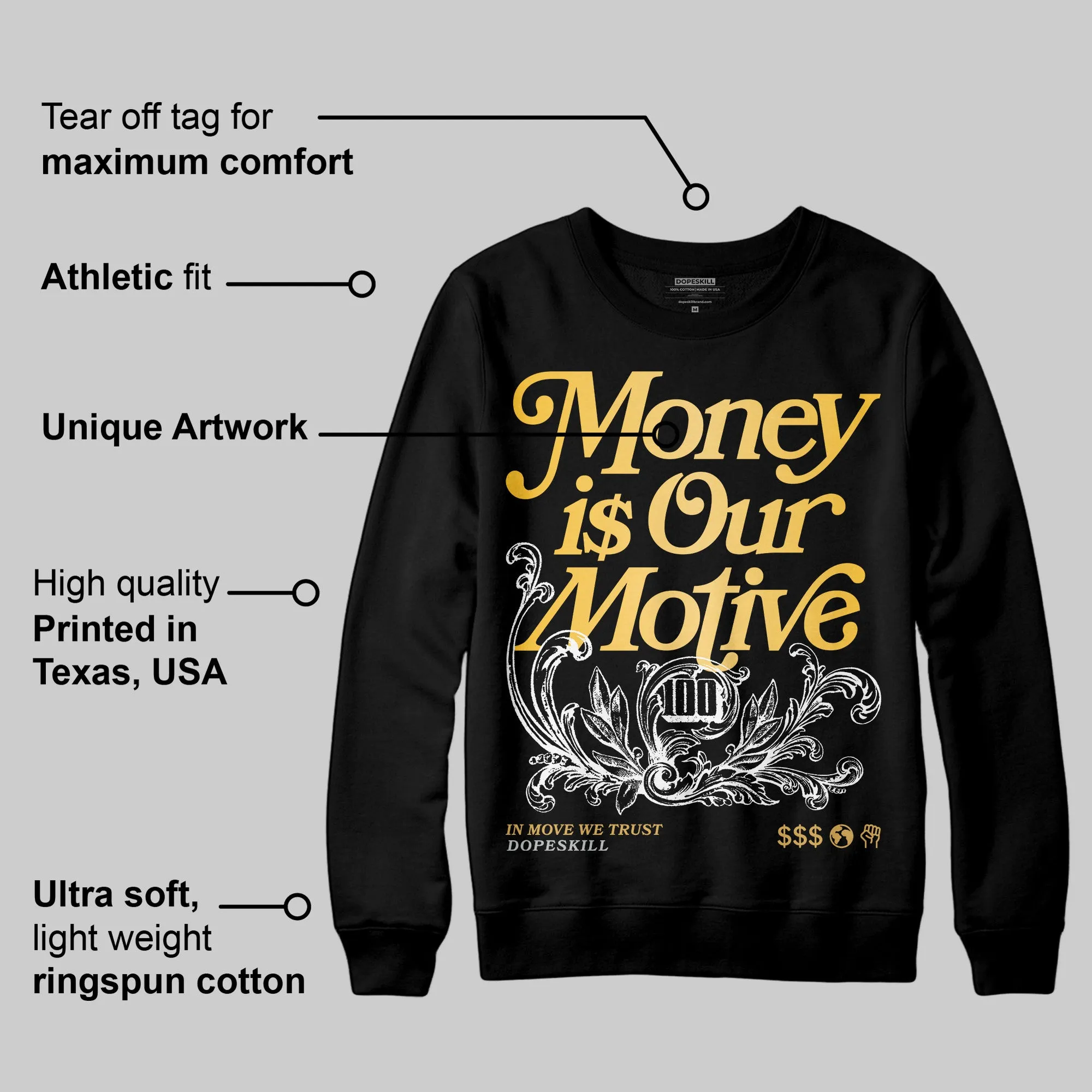 Phantom 12s DopeSkill Sweatshirt Money Is Our Motive Typo Graphic sold by DopeSkill product image thumbnail 3