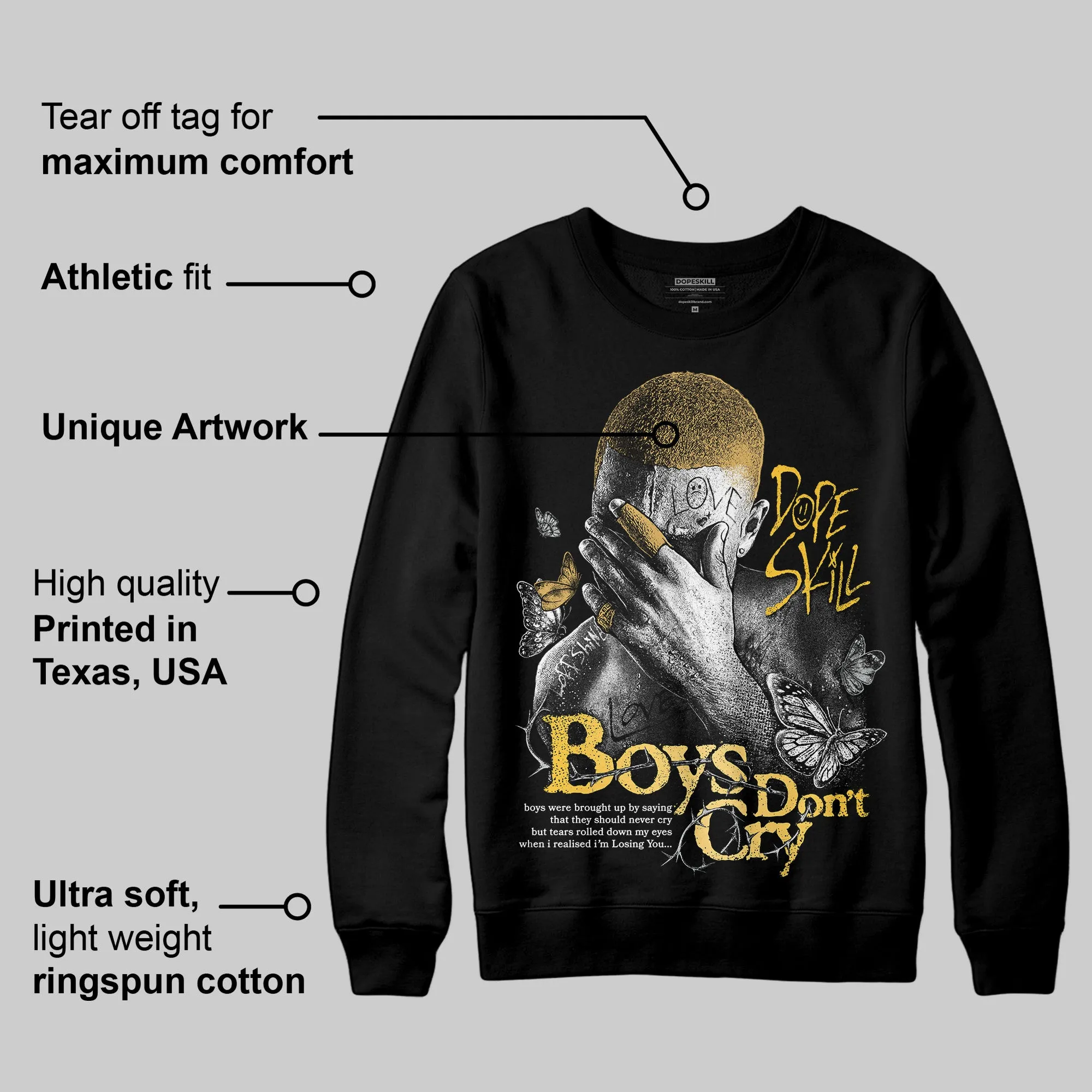 Phantom 12s DopeSkill Sweatshirt Boys Don't Cry Graphic sold by DopeSkill product image thumbnail 3
