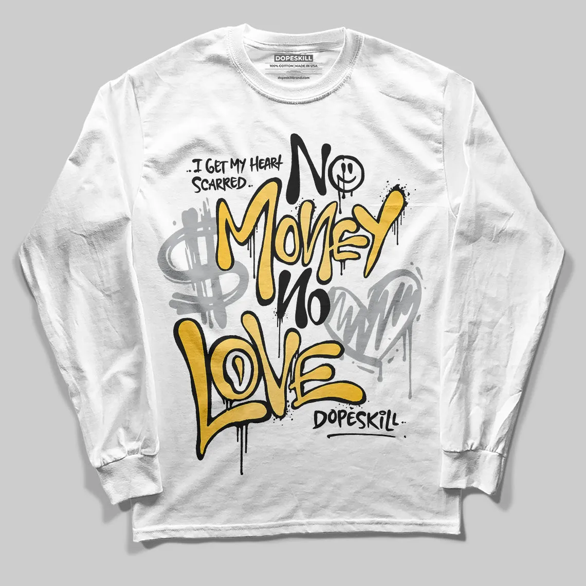 Phantom 12s DopeSkill Long Sleeve T-Shirt No Money No Love Typo Graphic sold by DopeSkill product image thumbnail 2