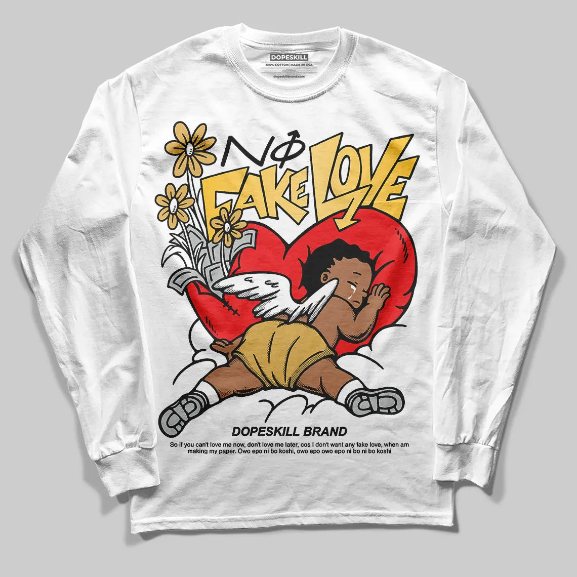 Phantom 12s DopeSkill Long Sleeve T-Shirt No Fake Love Graphic sold by DopeSkill product image thumbnail 2