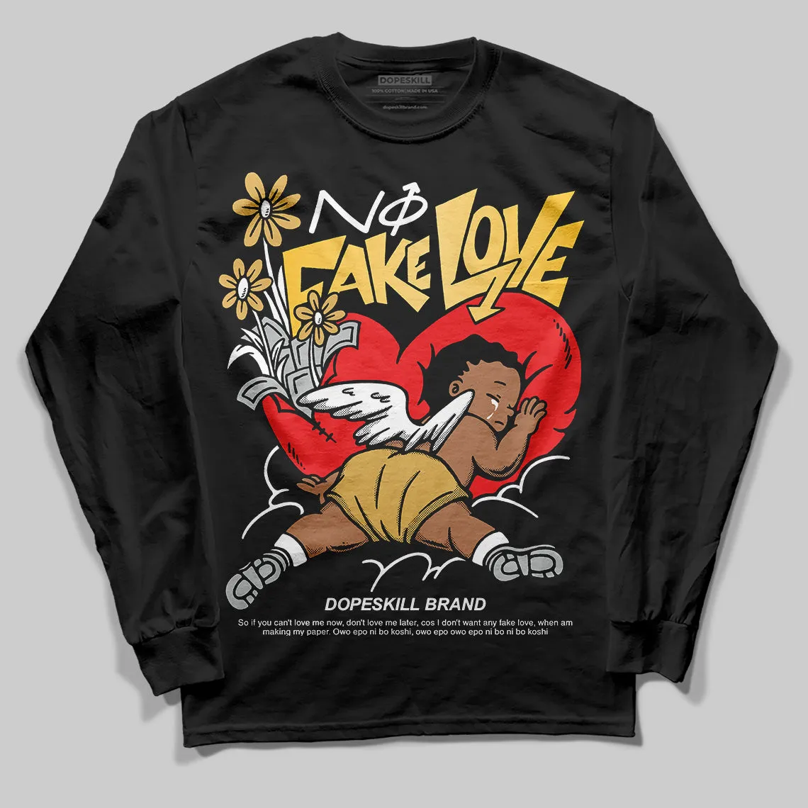 Phantom 12s DopeSkill Long Sleeve T-Shirt No Fake Love Graphic sold by DopeSkill