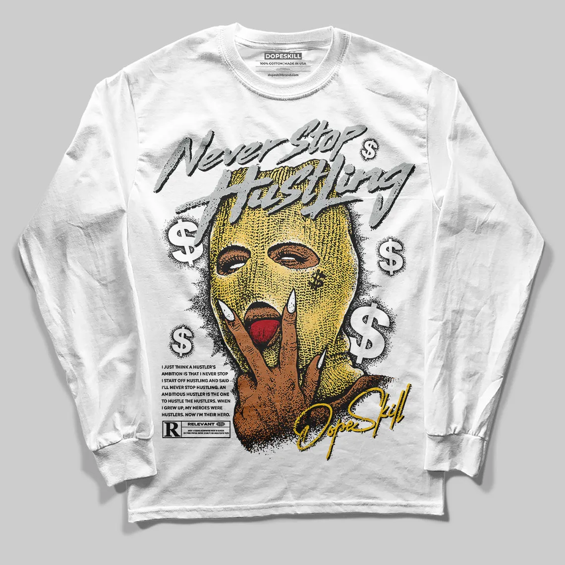 Phantom 12s DopeSkill Long Sleeve T-Shirt Never Stop Hustling Graphic sold by DopeSkill product image thumbnail 2