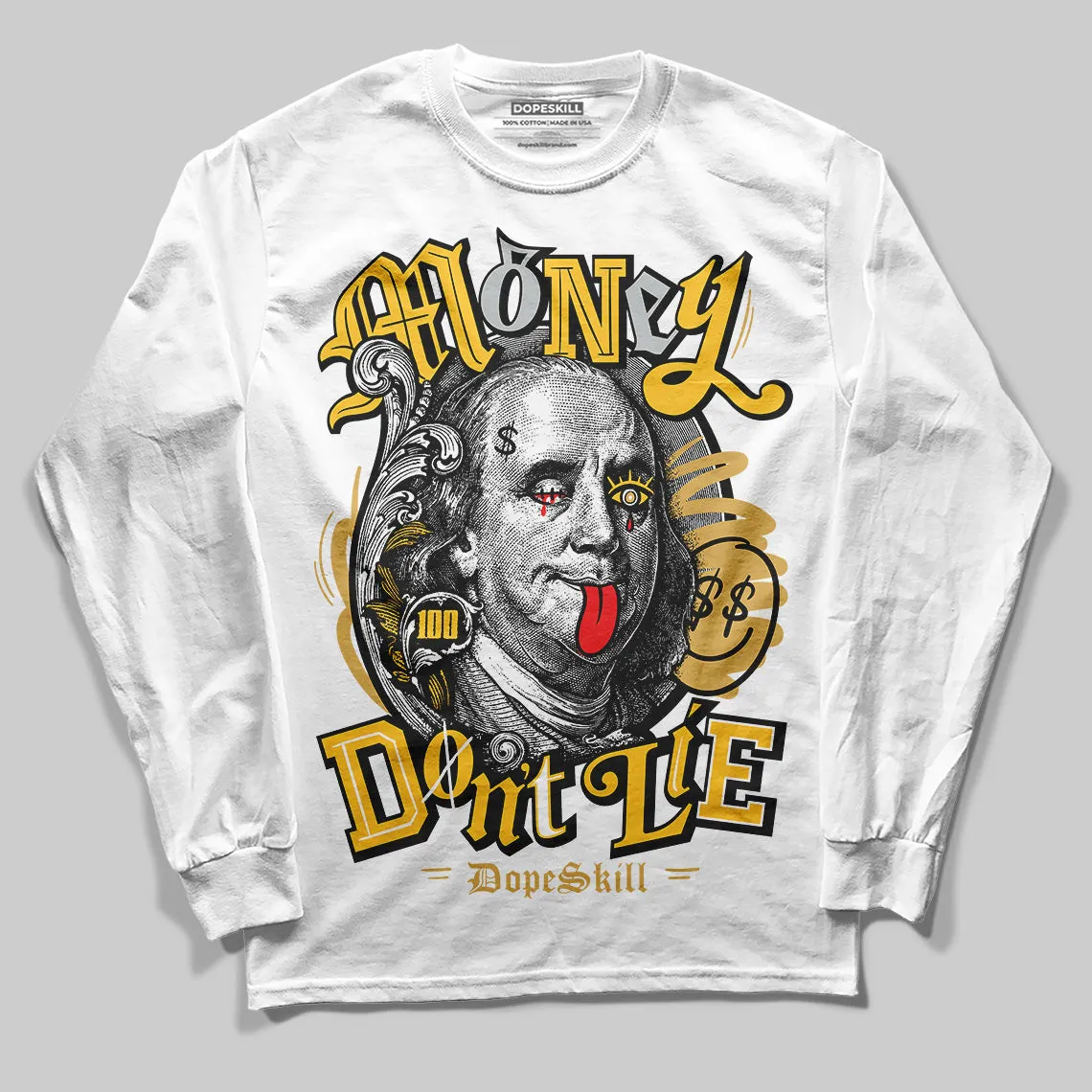 Phantom 12s DopeSkill Long Sleeve T-Shirt Money Don't Lie Graphic sold by DopeSkill product image thumbnail 2