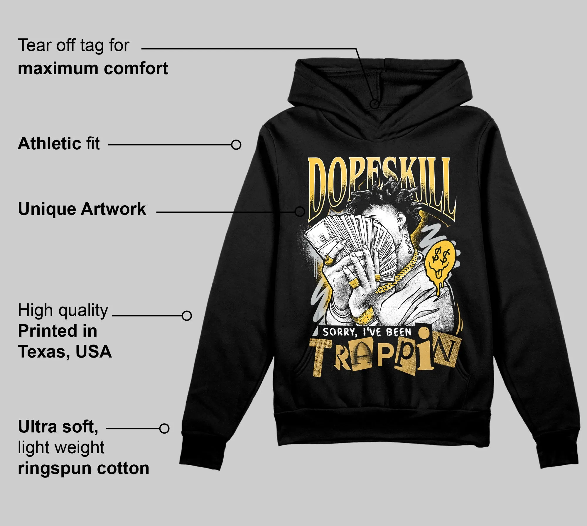 Phantom 12s DopeSkill Hoodie Sweatshirt Sorry I've Been Trappin Graphic sold by DopeSkill product image thumbnail 3