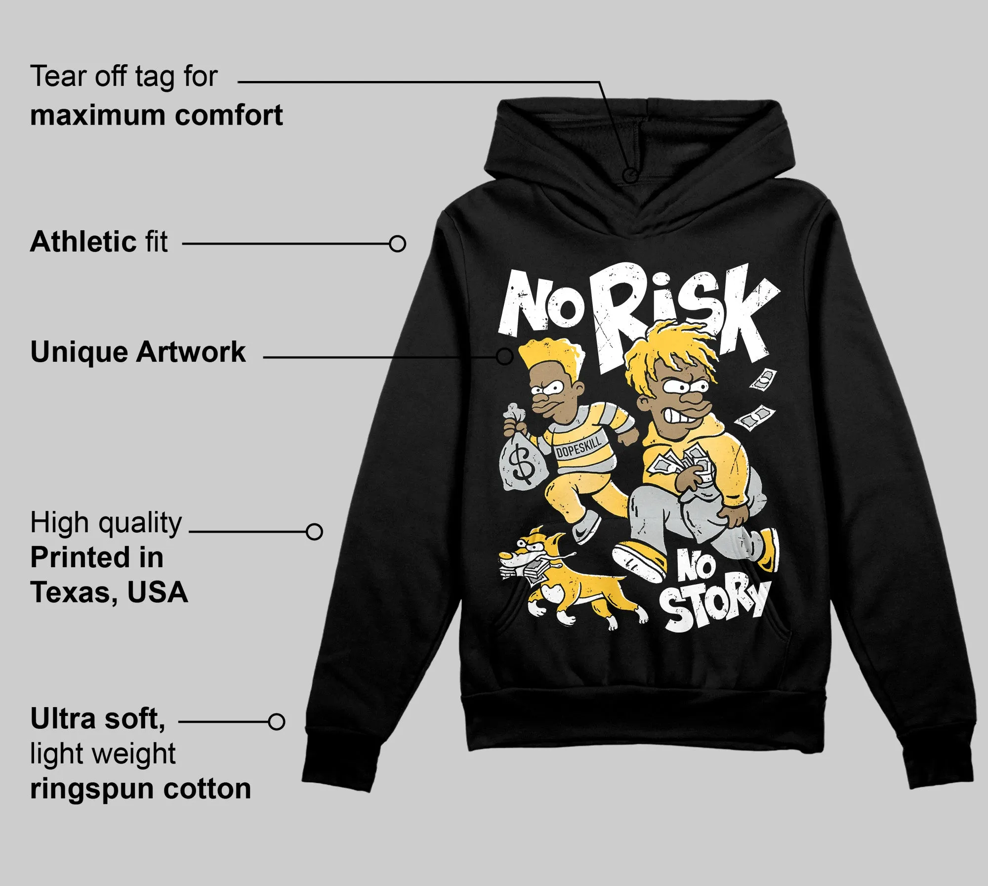 Phantom 12s DopeSkill Hoodie Sweatshirt No Risk No Story Graphic sold by DopeSkill product image thumbnail 3