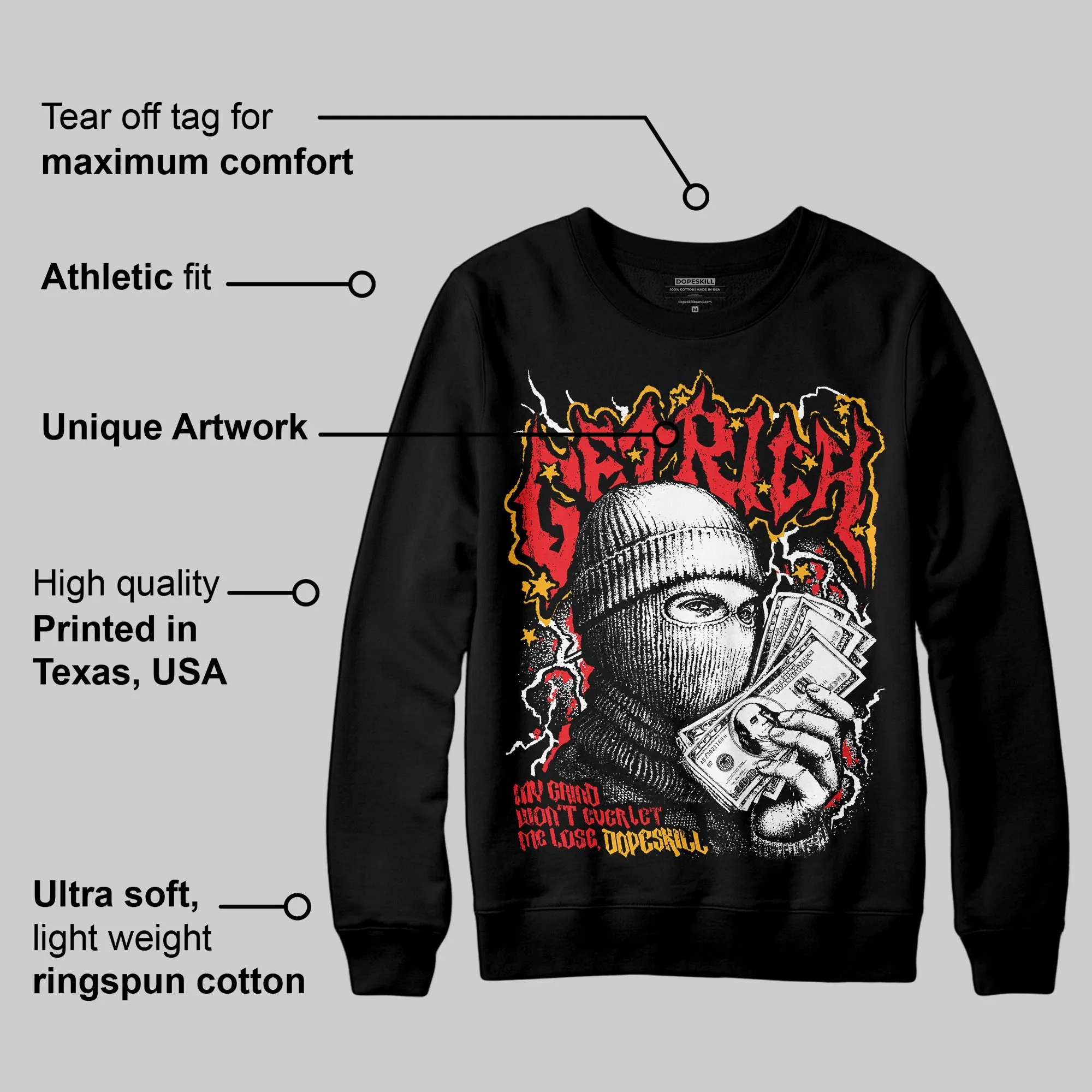 Red Collection DopeSkill Sweatshirt Wealthy Graphic sold by DopeSkill product image thumbnail 4