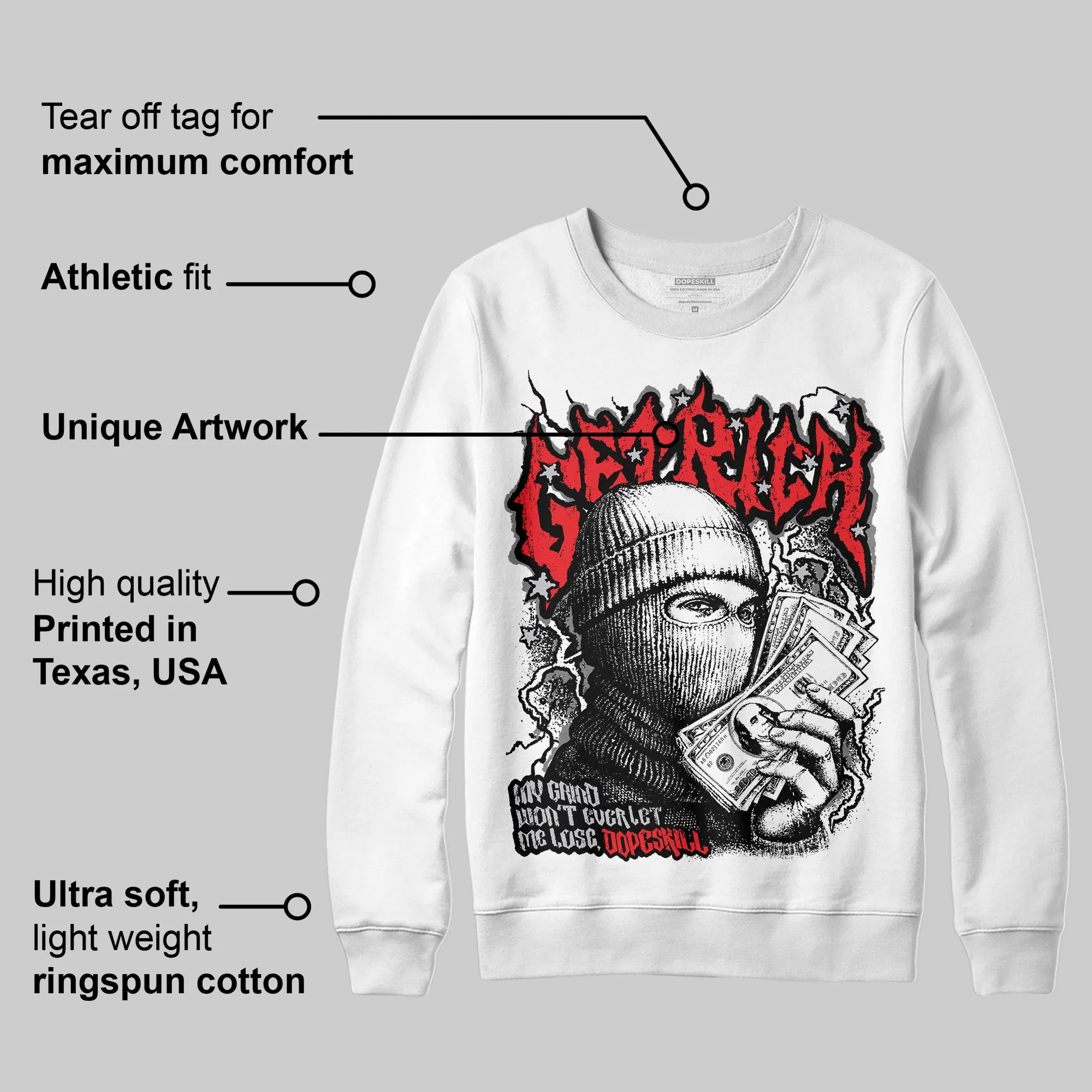 Grey Collection DopeSkill Sweatshirt Wealthy Graphic sold by DopeSkill product image thumbnail 3