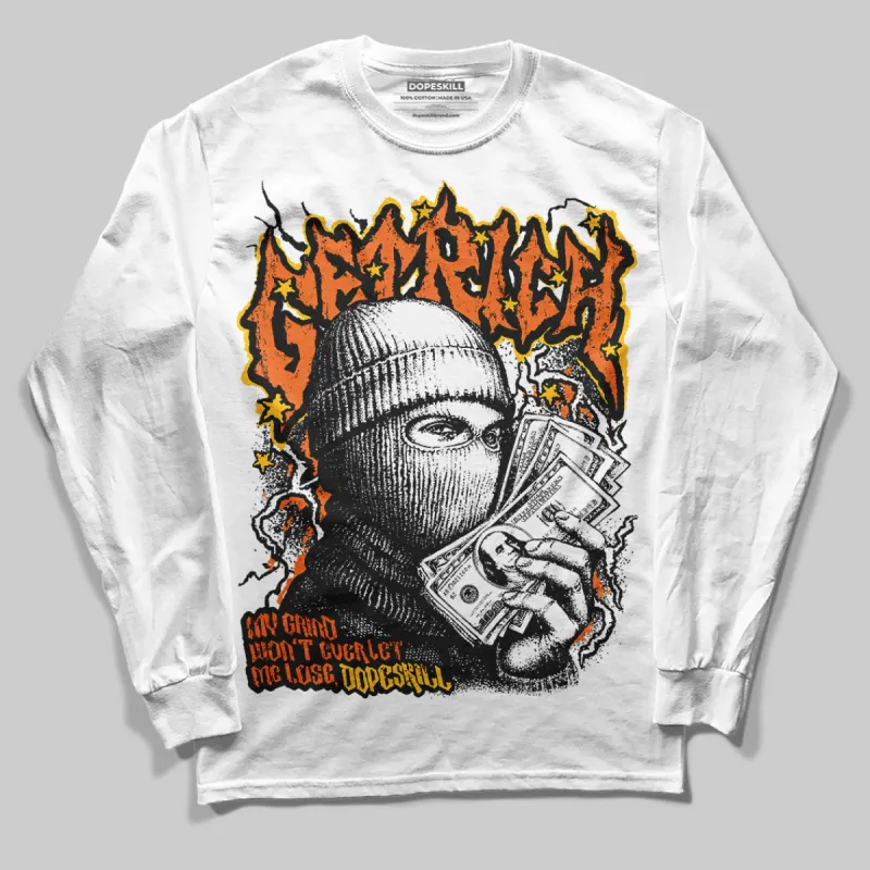 Orange Black White DopeSkill Long Sleeve T-Shirt Wealthy Graphic sold by DopeSkill