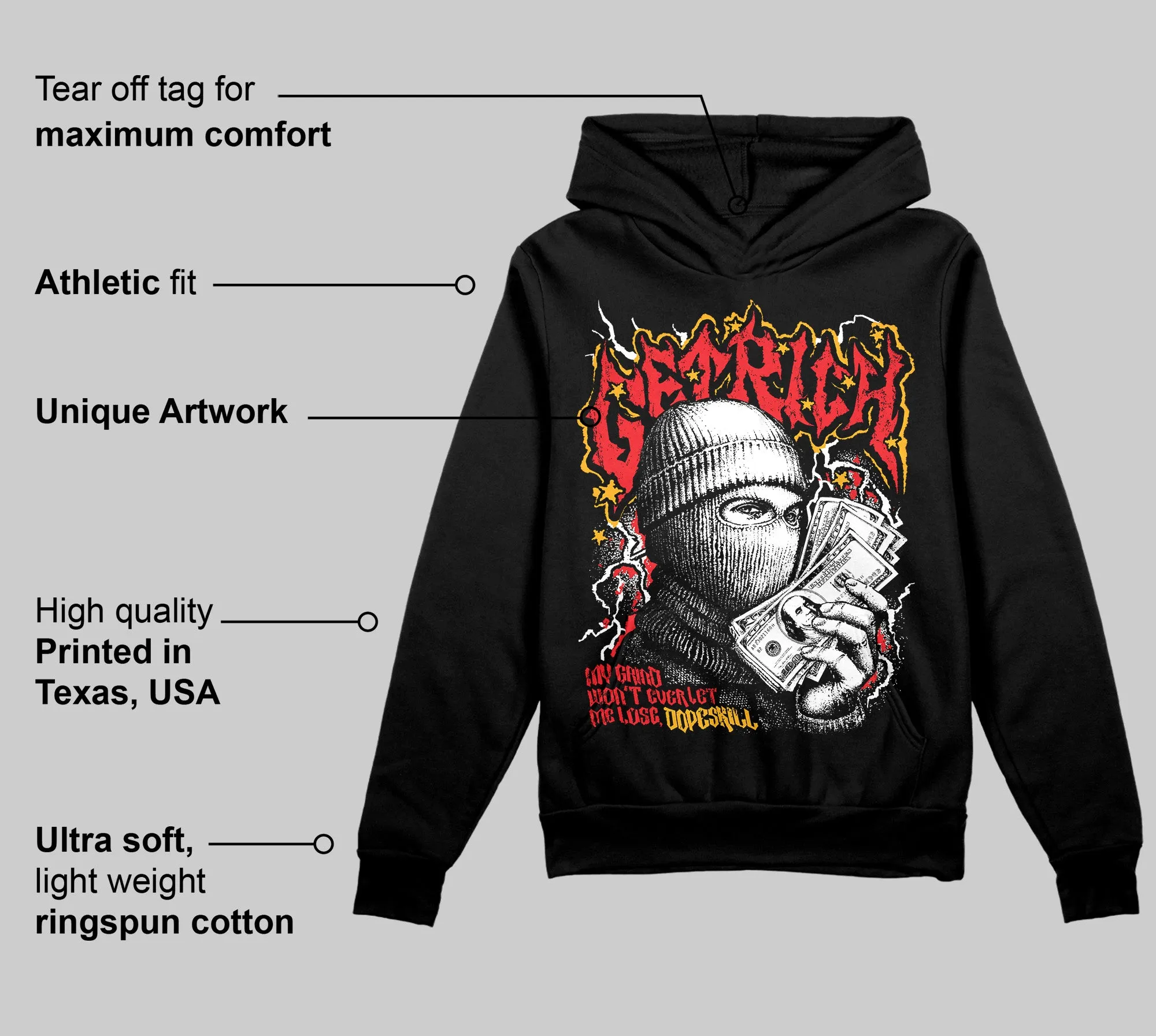 Red Collection DopeSkill Hoodie Sweatshirt Wealthy Graphic sold by DopeSkill product image thumbnail 4