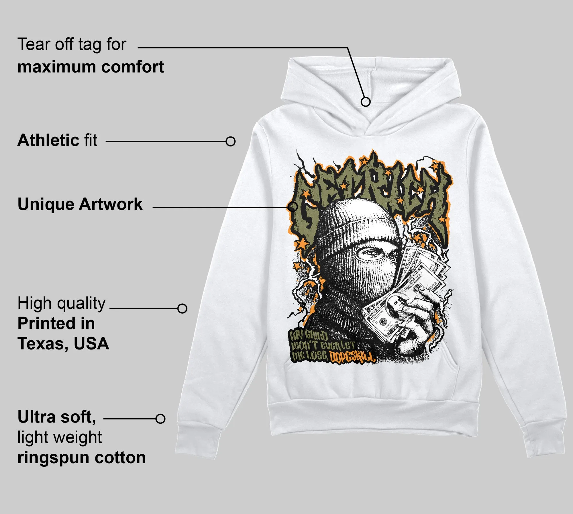 Olive Collection DopeSkill Hoodie Sweatshirt Wealthy Graphic sold by DopeSkill product image thumbnail 3