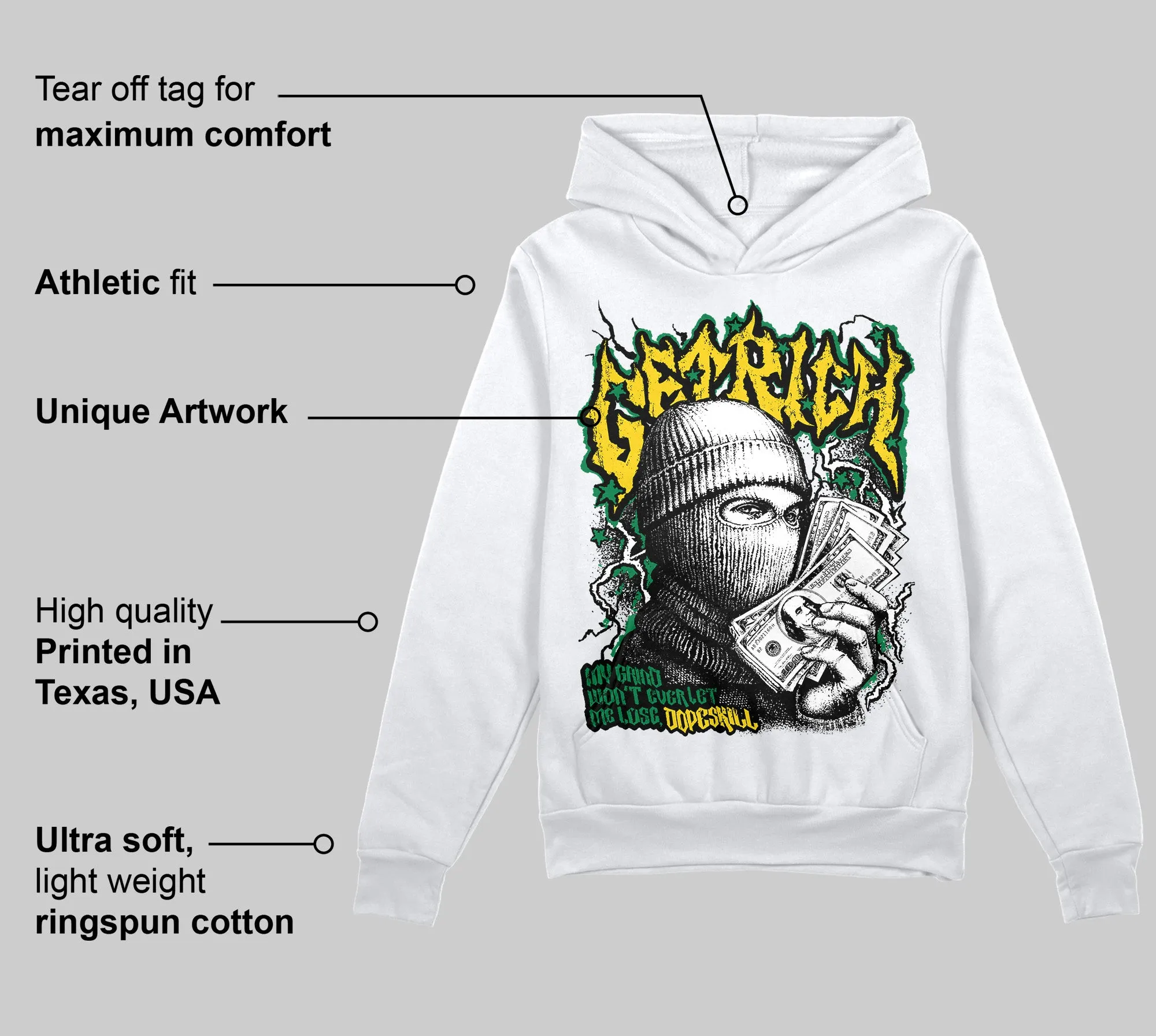 Green Collection DopeSkill Hoodie Sweatshirt Wealthy Graphic sold by DopeSkill product image thumbnail 3