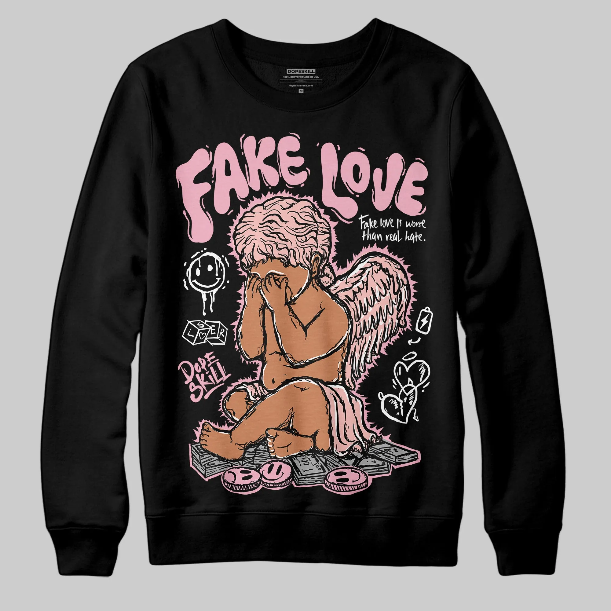 Stars Court White/Pink DopeSkill Sweatshirt False Love Graphic sold by DopeSkill