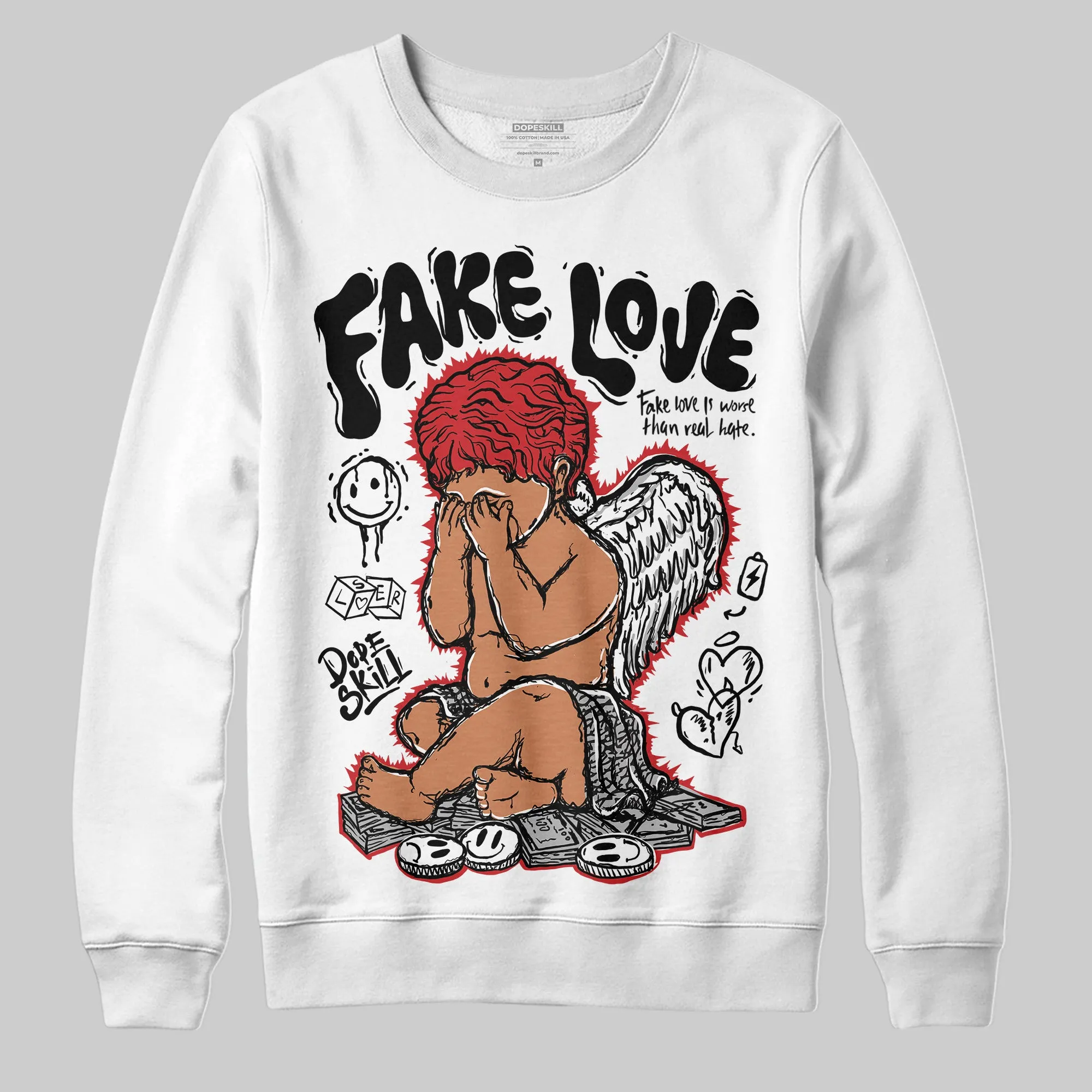 Black Cement 3s DopeSkill Sweatshirt False Love Graphic sold by DopeSkill product image thumbnail 2
