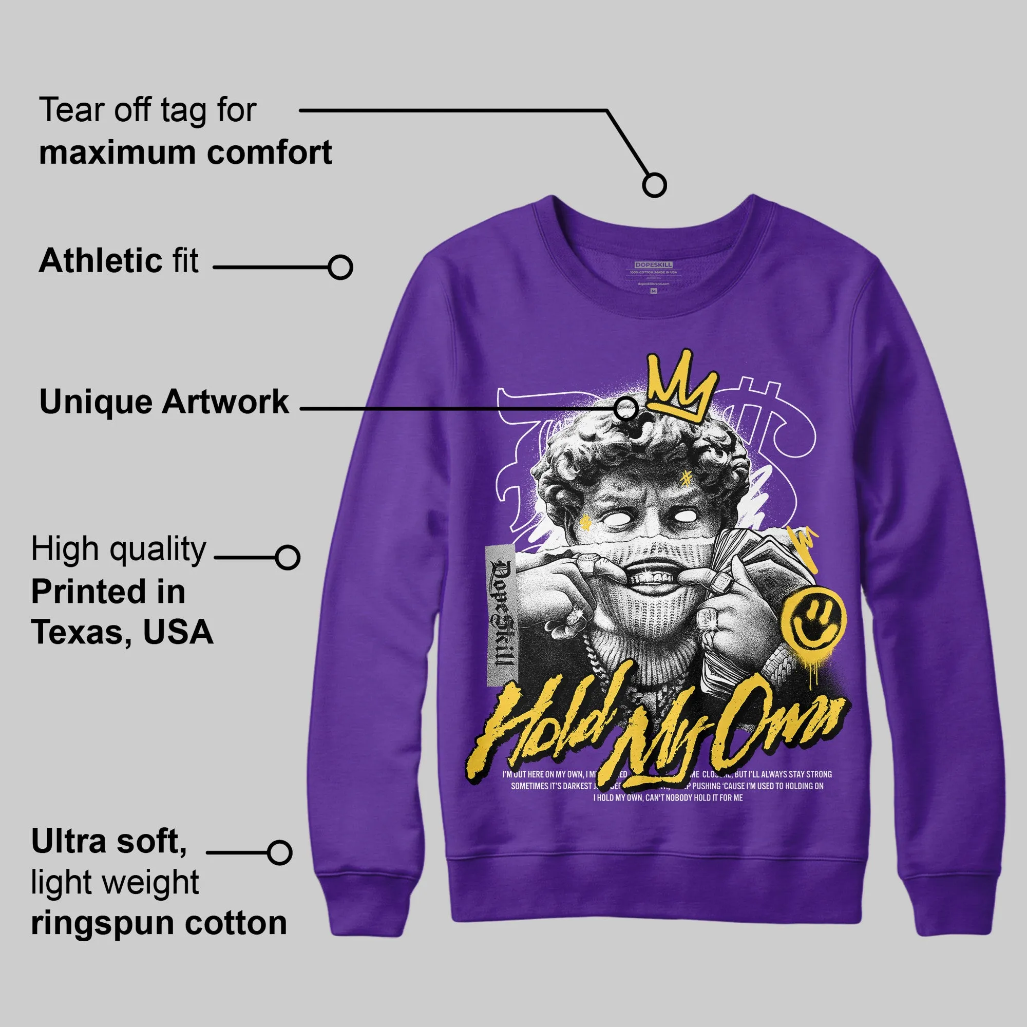 Field Purple 12s DopeSkill Purple Sweatshirt In My Way Graphic sold by DopeSkill product image thumbnail 2