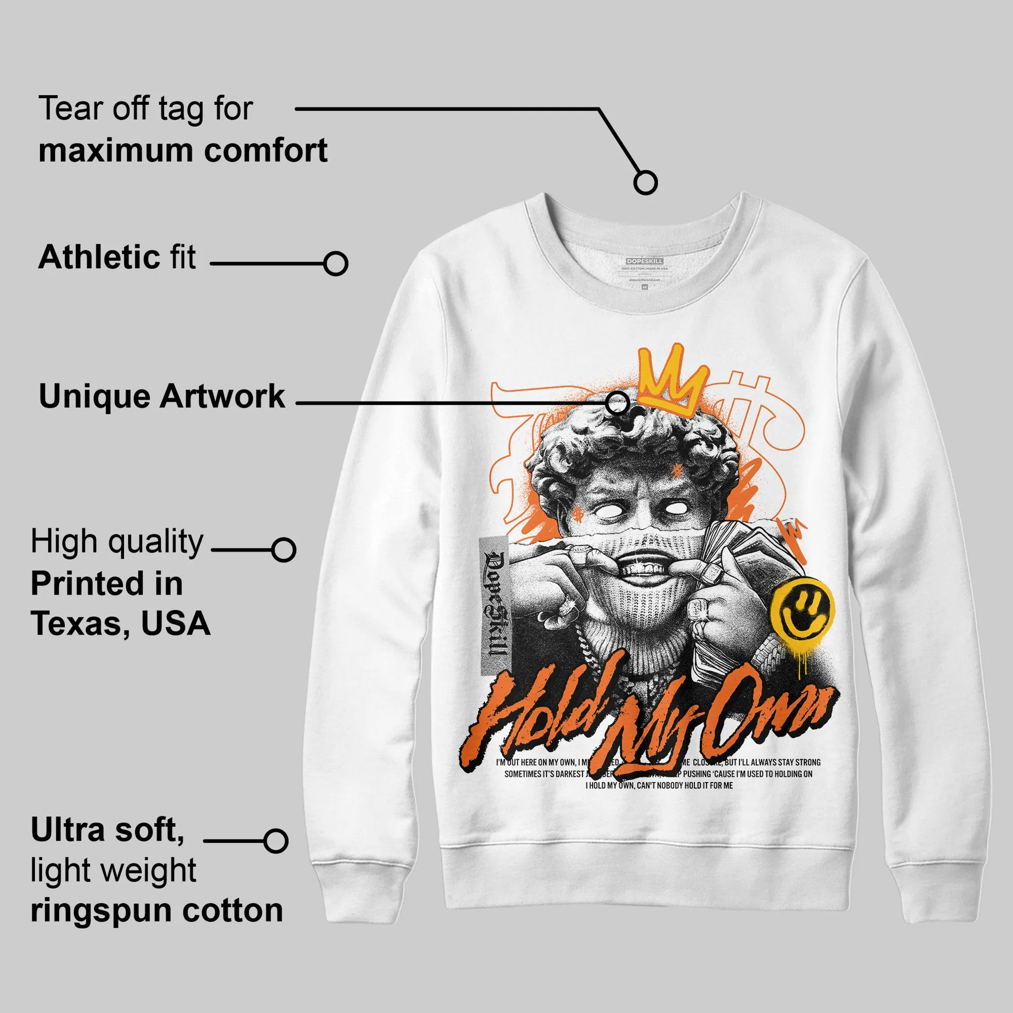 Orange Black White DopeSkill Sweatshirt In My Way Graphic sold by DopeSkill product image thumbnail 3