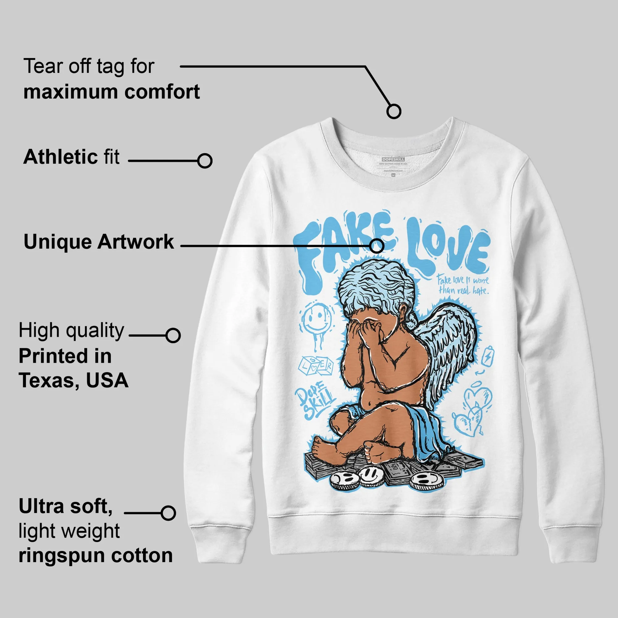 Legend Blue 11s DopeSkill Sweatshirt False Love Graphic sold by DopeSkill product image thumbnail 3