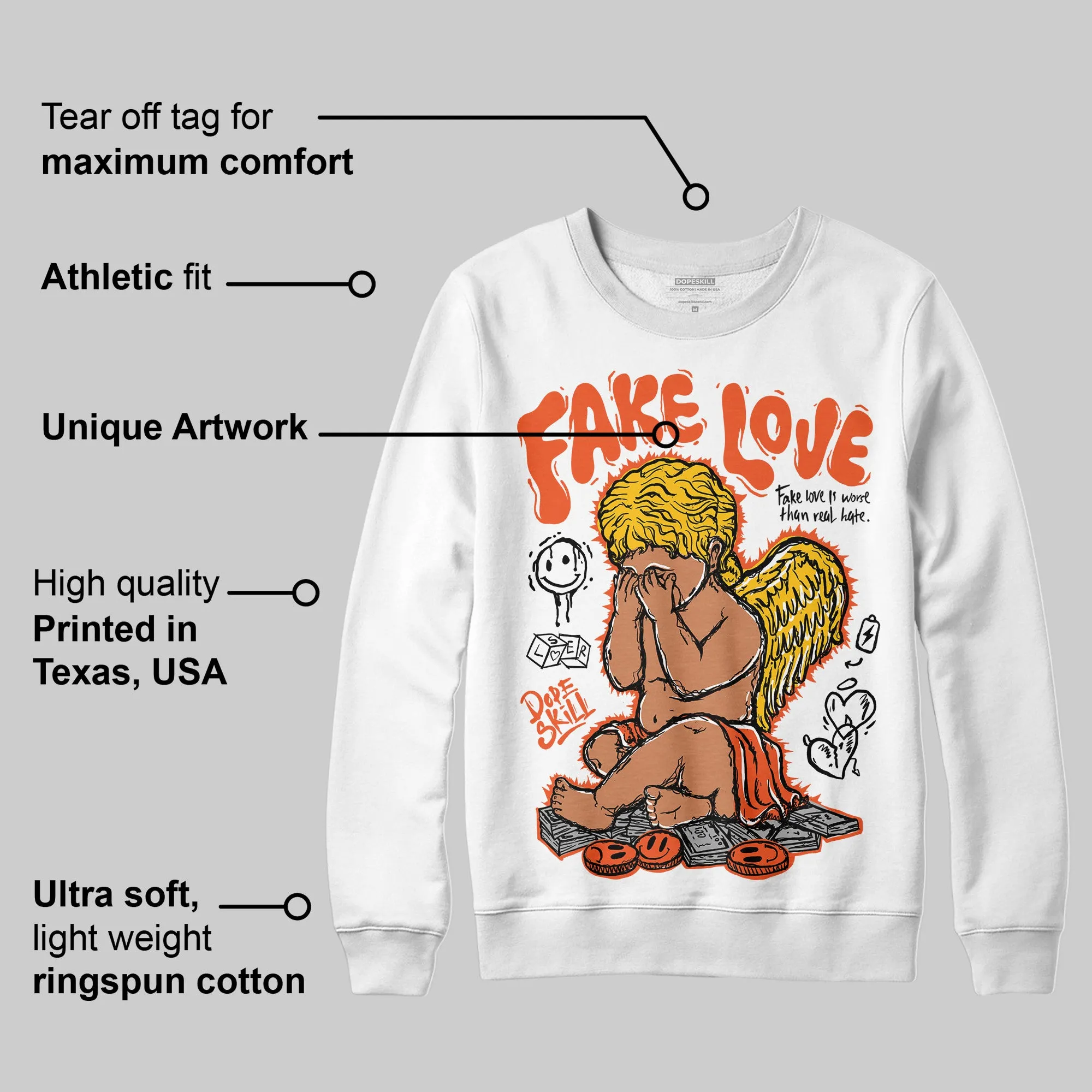 Orange Milk DopeSkill Sweatshirt False Love Graphic sold by DopeSkill product image thumbnail 3