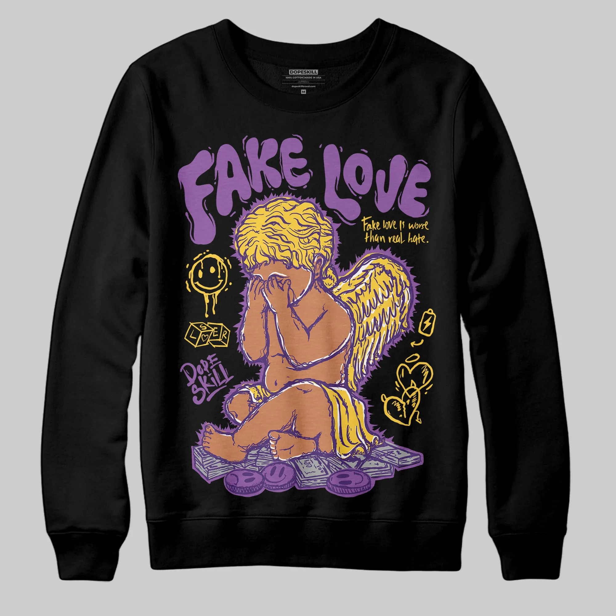 Field Purple 12s DopeSkill Sweatshirt False Love Graphic sold by DopeSkill product image thumbnail 2