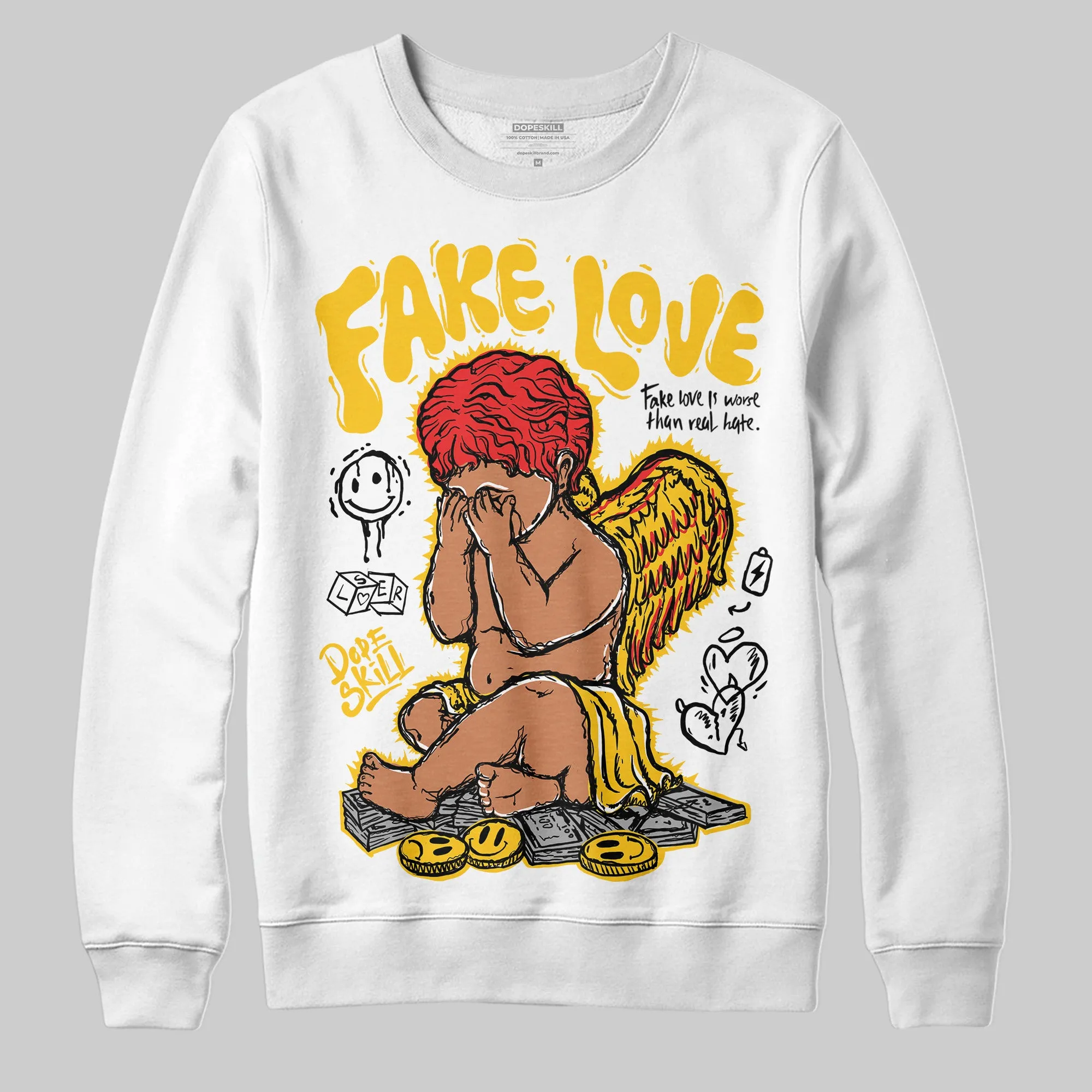 Yellow Collection DopeSkill Sweatshirt False Love Graphic sold by DopeSkill product image thumbnail 2
