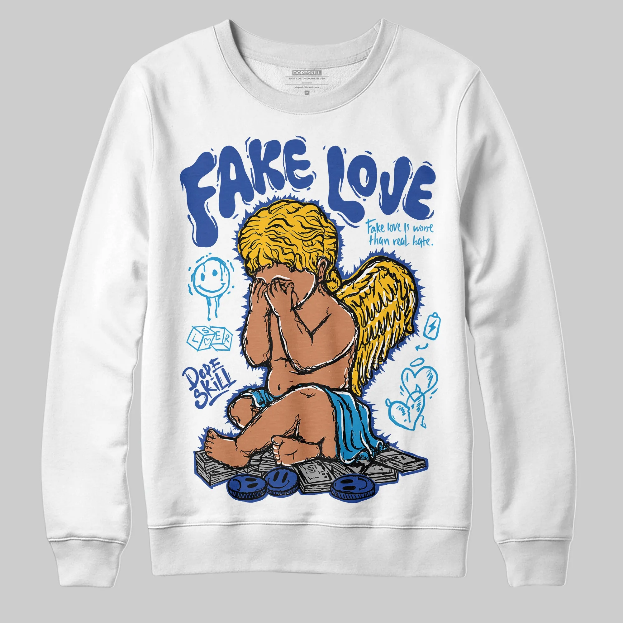 Royal Blue Collection DopeSkill Sweatshirt False Love Graphic sold by DopeSkill