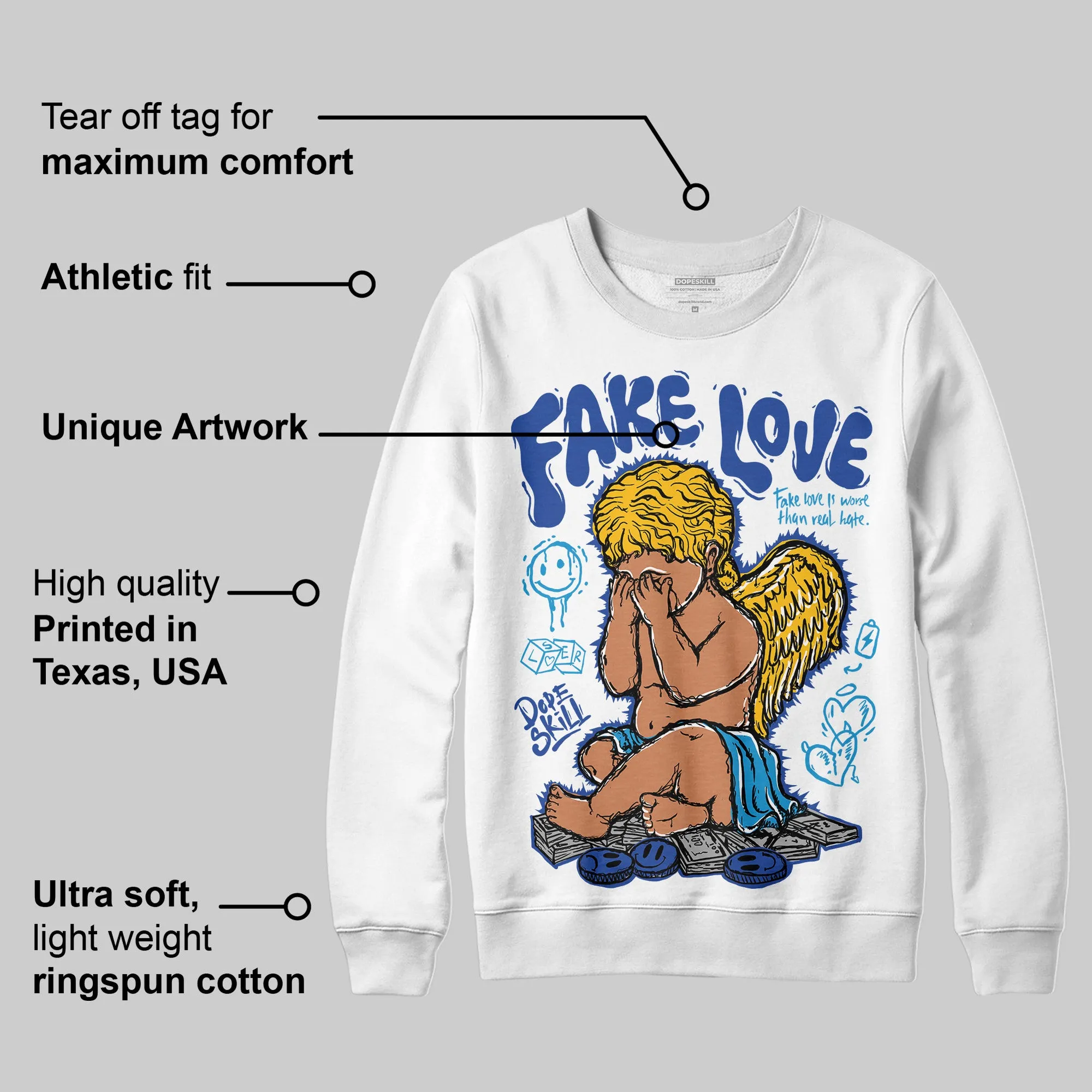 Royal Blue Collection DopeSkill Sweatshirt False Love Graphic sold by DopeSkill product image thumbnail 3