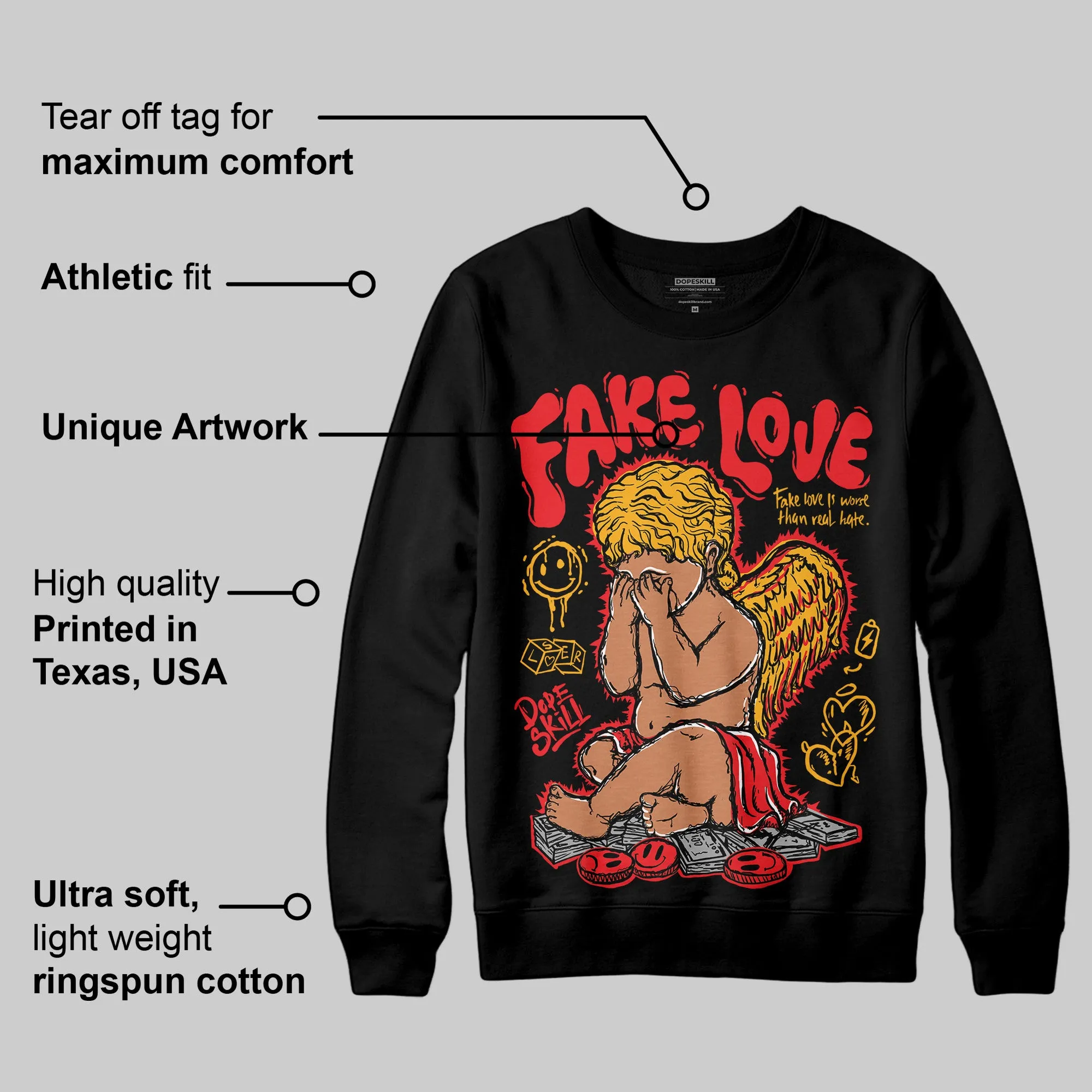 Red Collection DopeSkill Sweatshirt False Love Graphic sold by DopeSkill product image thumbnail 3