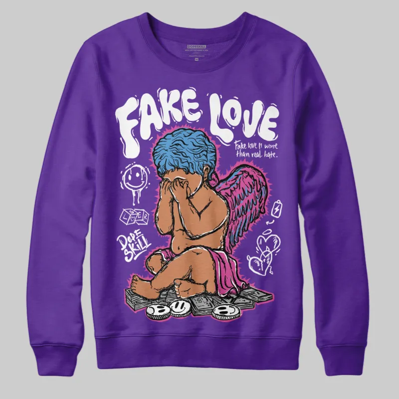 PURPLE Collection DopeSkill Purple Sweatshirt False Love Graphic sold by DopeSkill