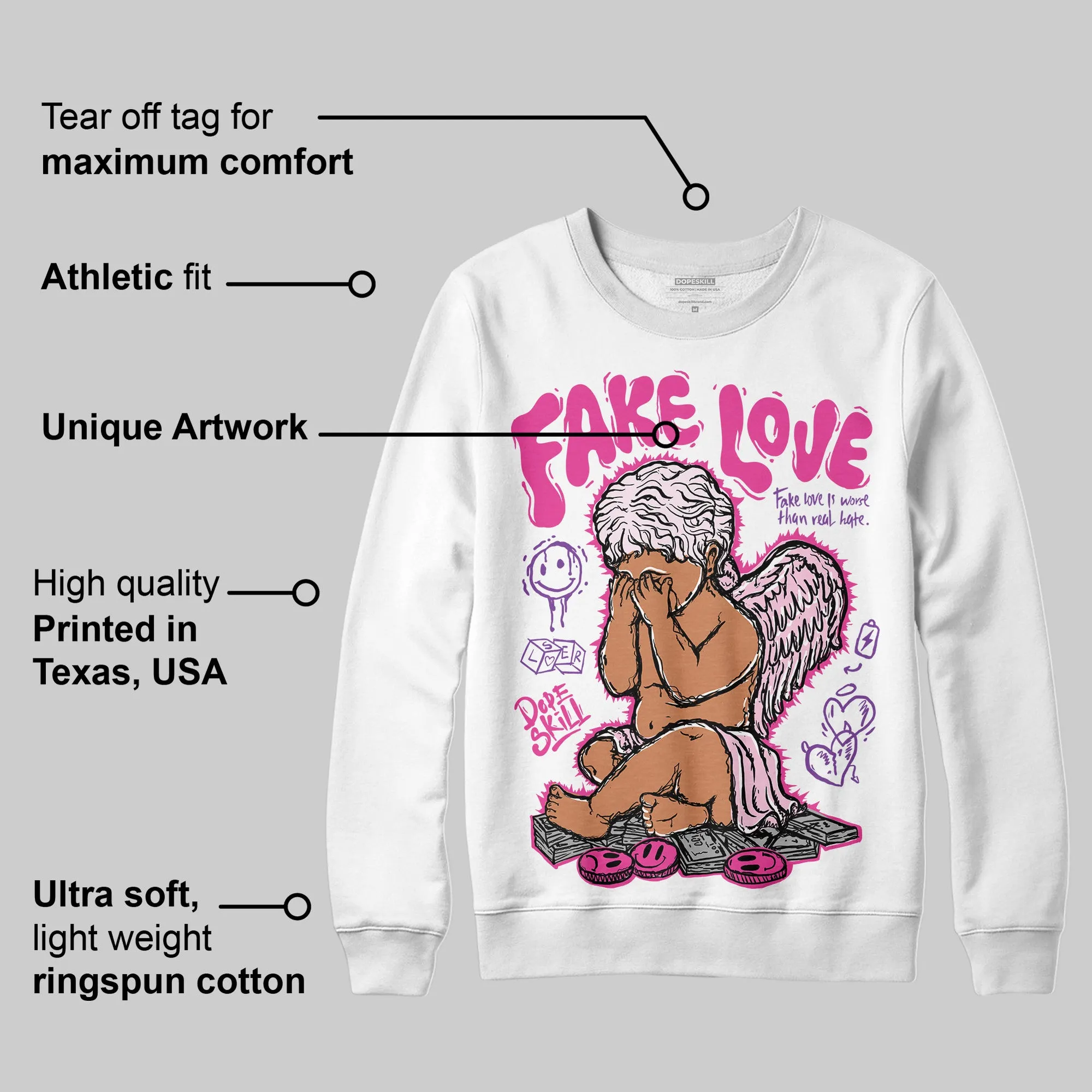 Pink Collection DopeSkill Sweatshirt False Love Graphic sold by DopeSkill product image thumbnail 3